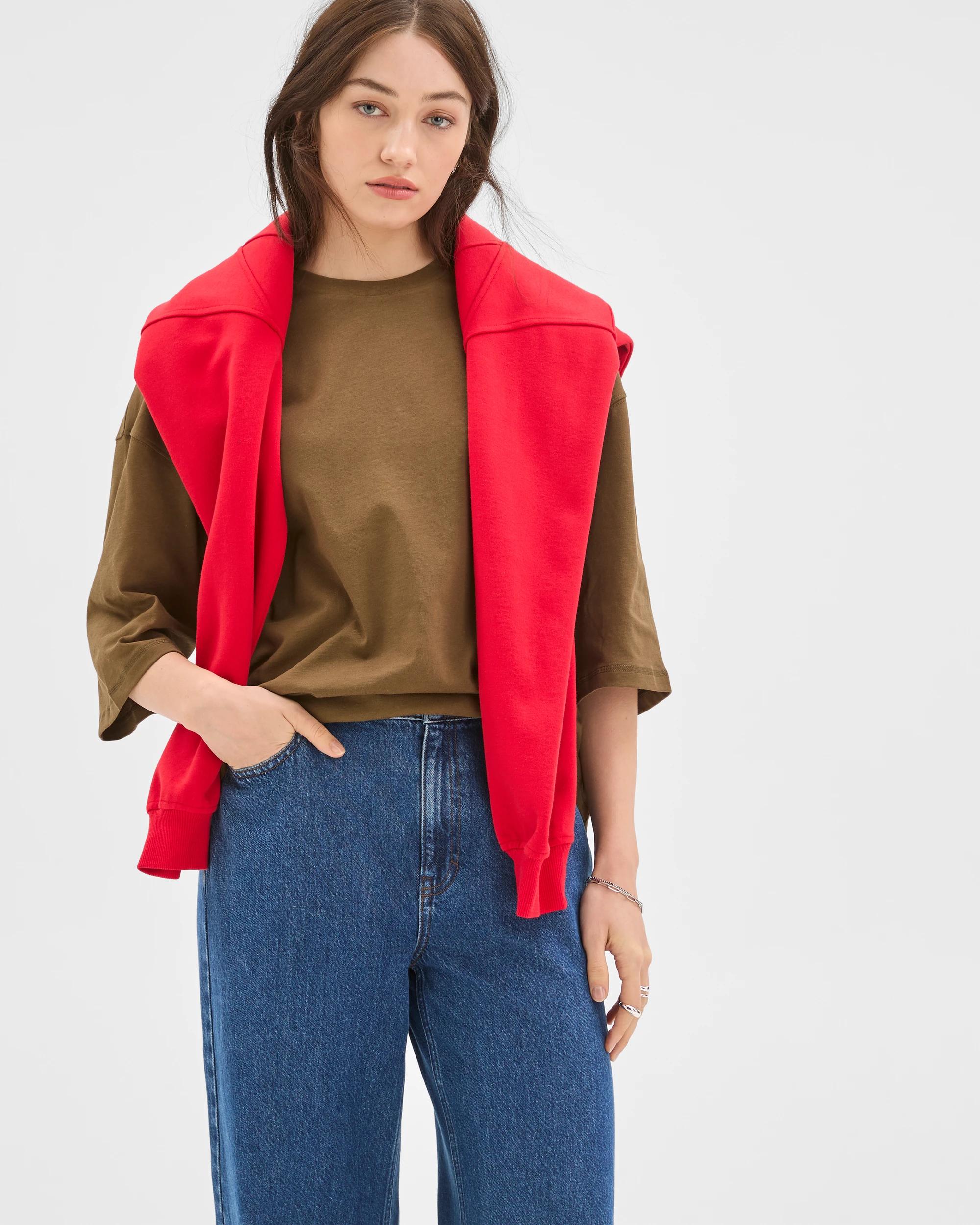 1 Lily Loves Australian Cotton Oversized T-Shirt DEEP MOSS, 1 of 6