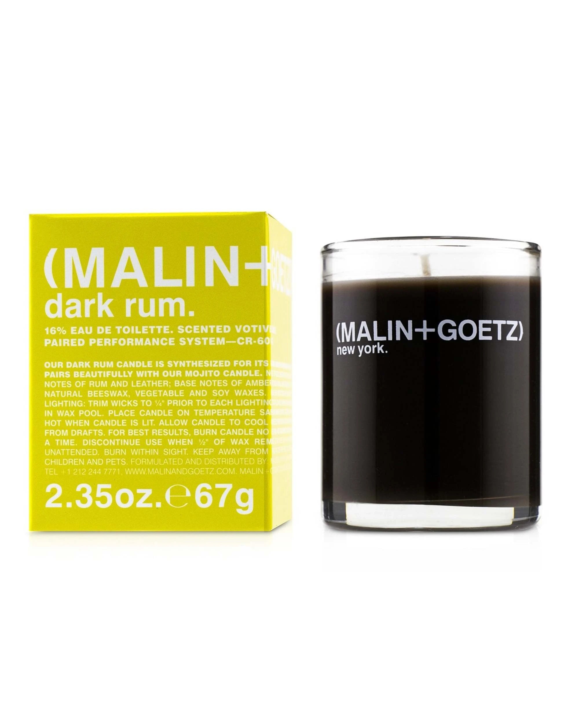 2 MALIN+GOETZ Scented Candle - Dark Rum 67g/2.35oz, 2 of 3