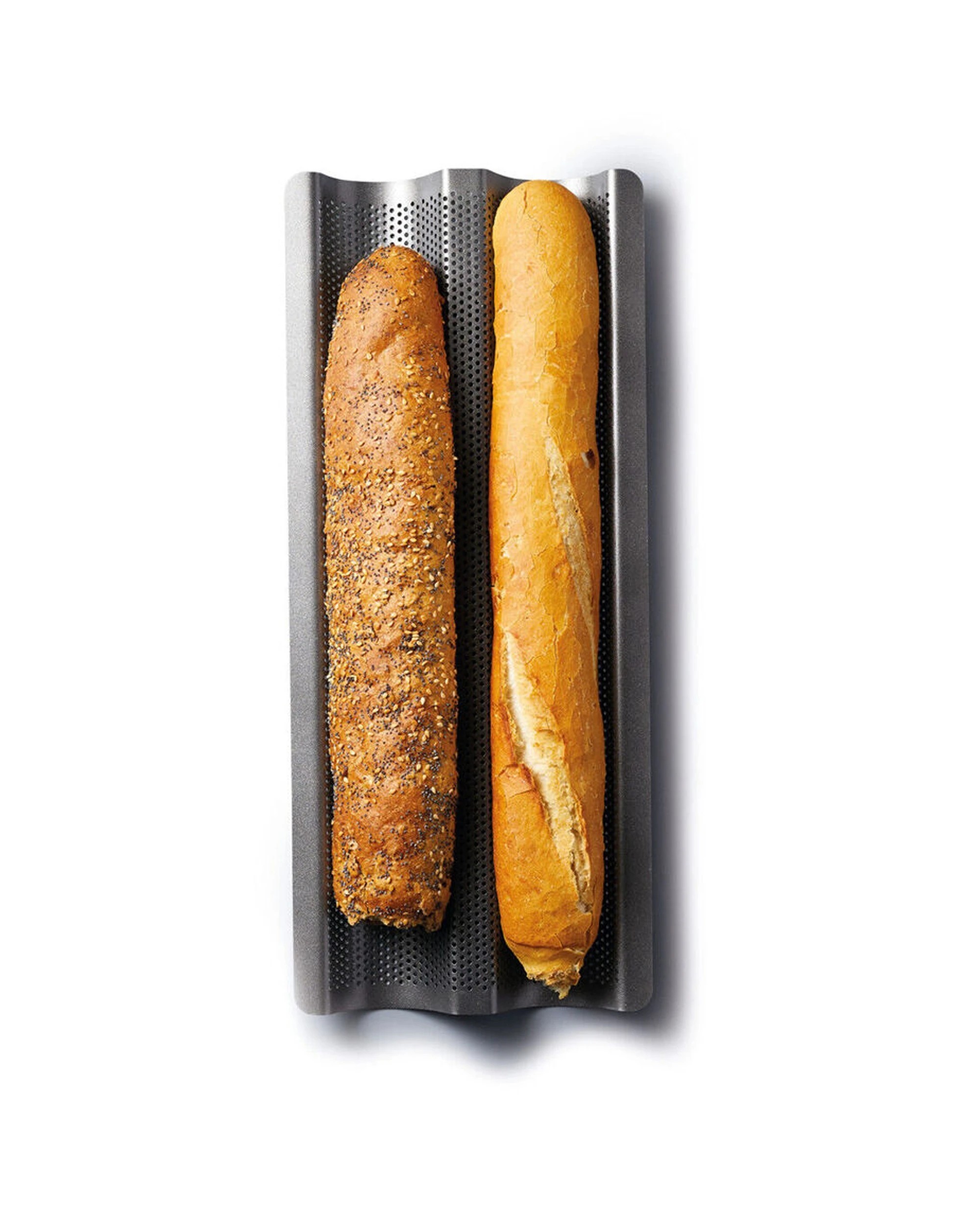 4 Mastercraft 2x Crusty Bake Non-Stick Baguette Tray Set 39x16cm - Grey, 4 of 4