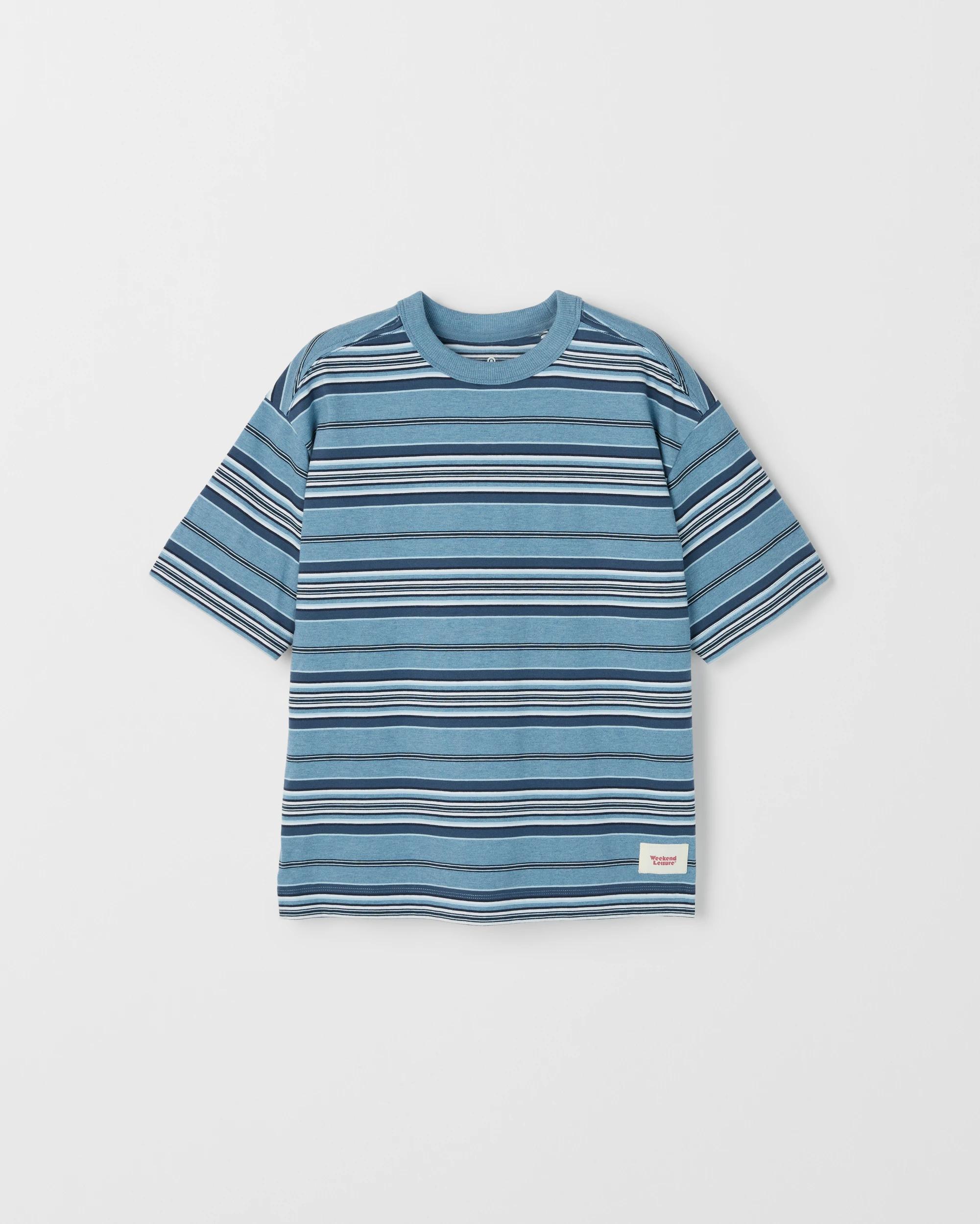 1 Target Kids Australian Cotton Blend Stripe T-Shirt CORONET BLUE, 1 of 2
