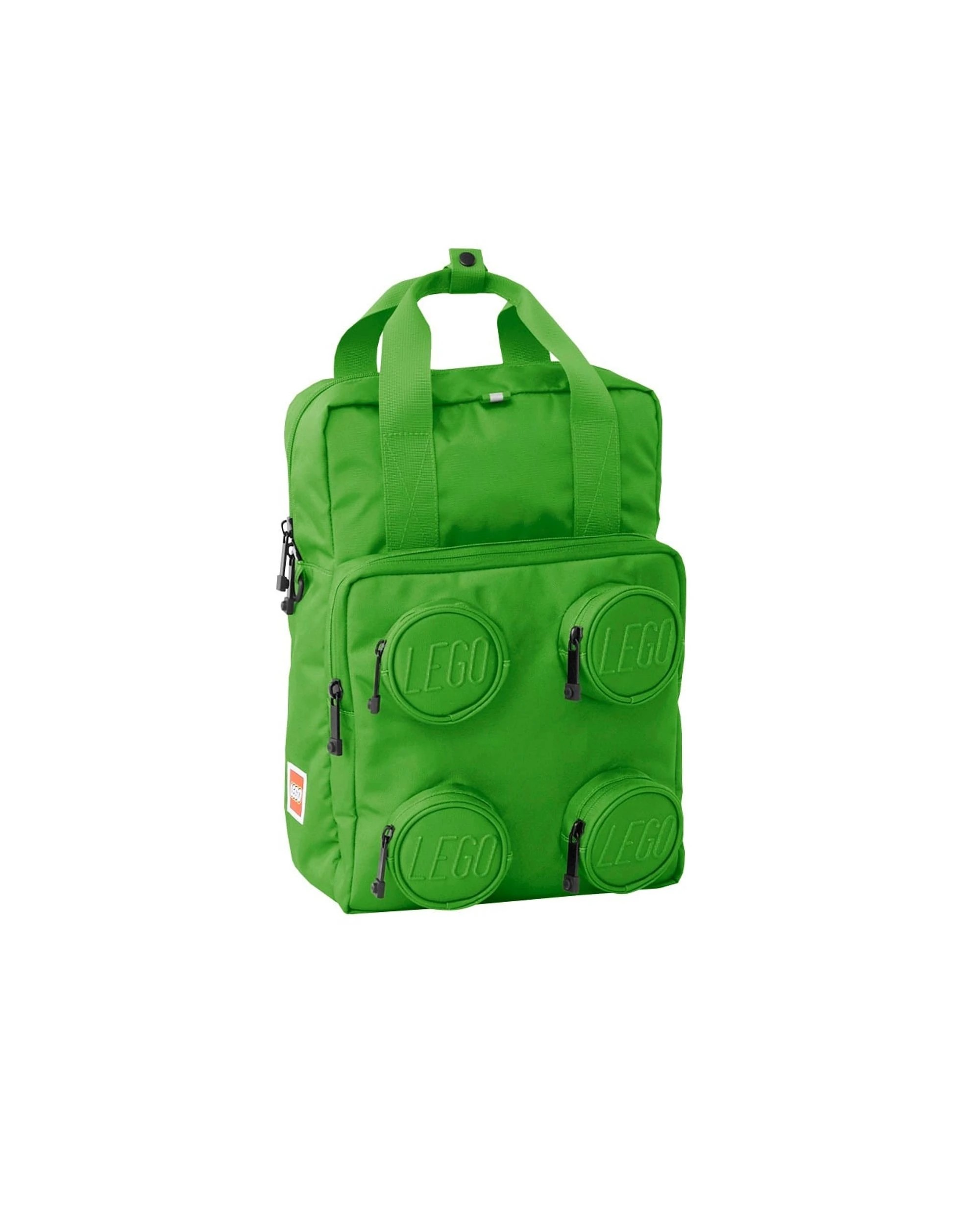 1 LEGO Brick 2x2 Bright Green Backpack, 1 of 6