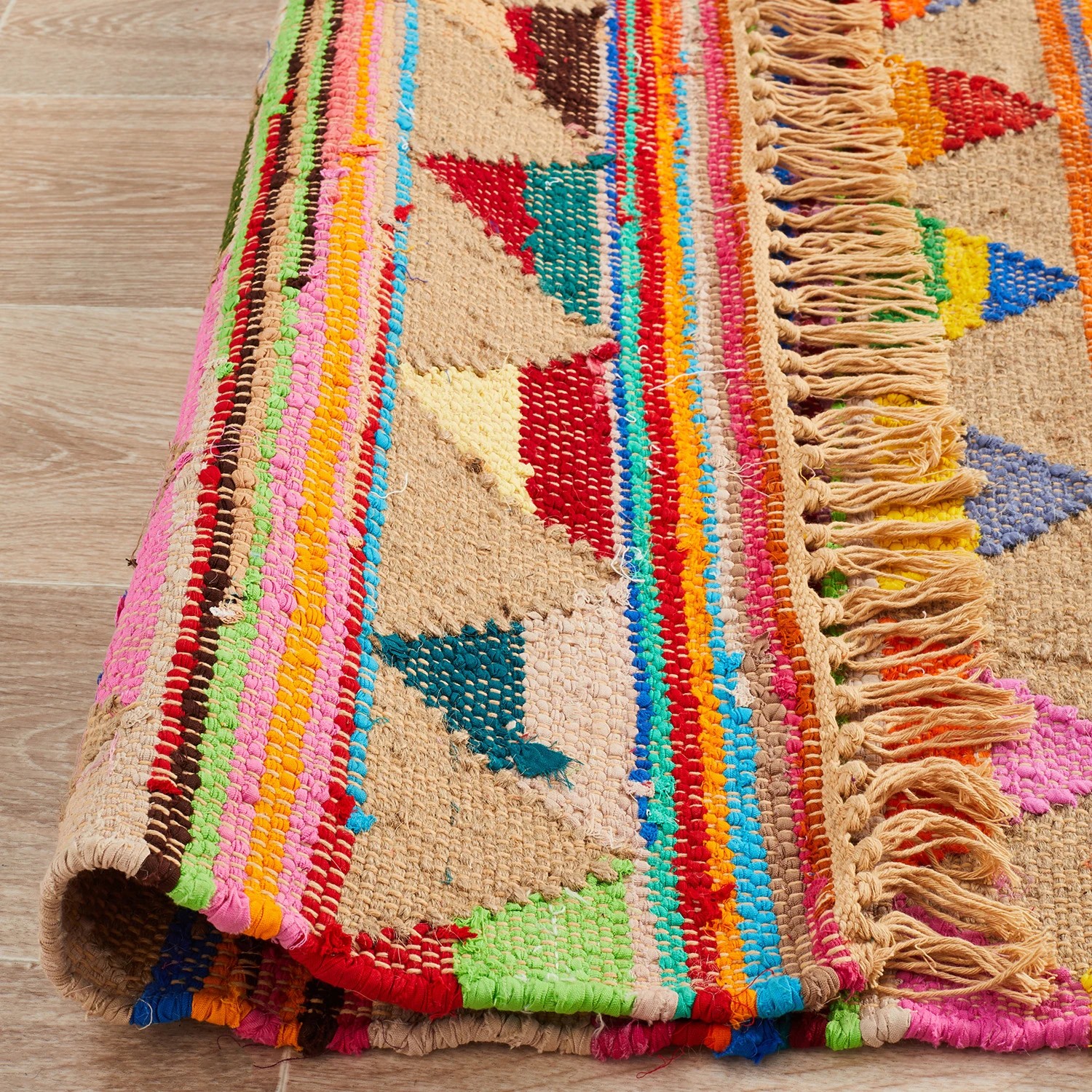 7 Common Ground Rugs Solace Bunting 270x180cm - Large Handwoven Jute Floor Rug - Natural, 7 of 7