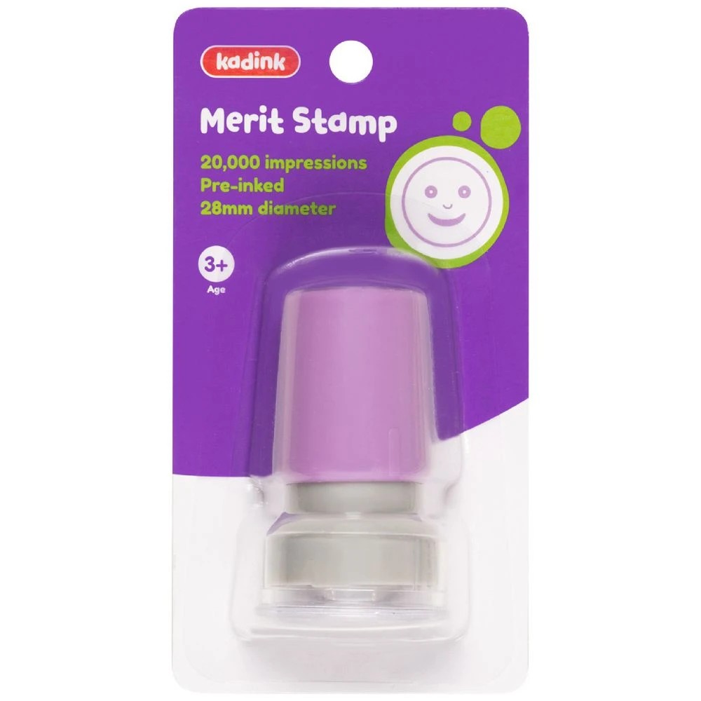 1 Kadink Merit Stamp Purple Smiley Face, 1 of 3