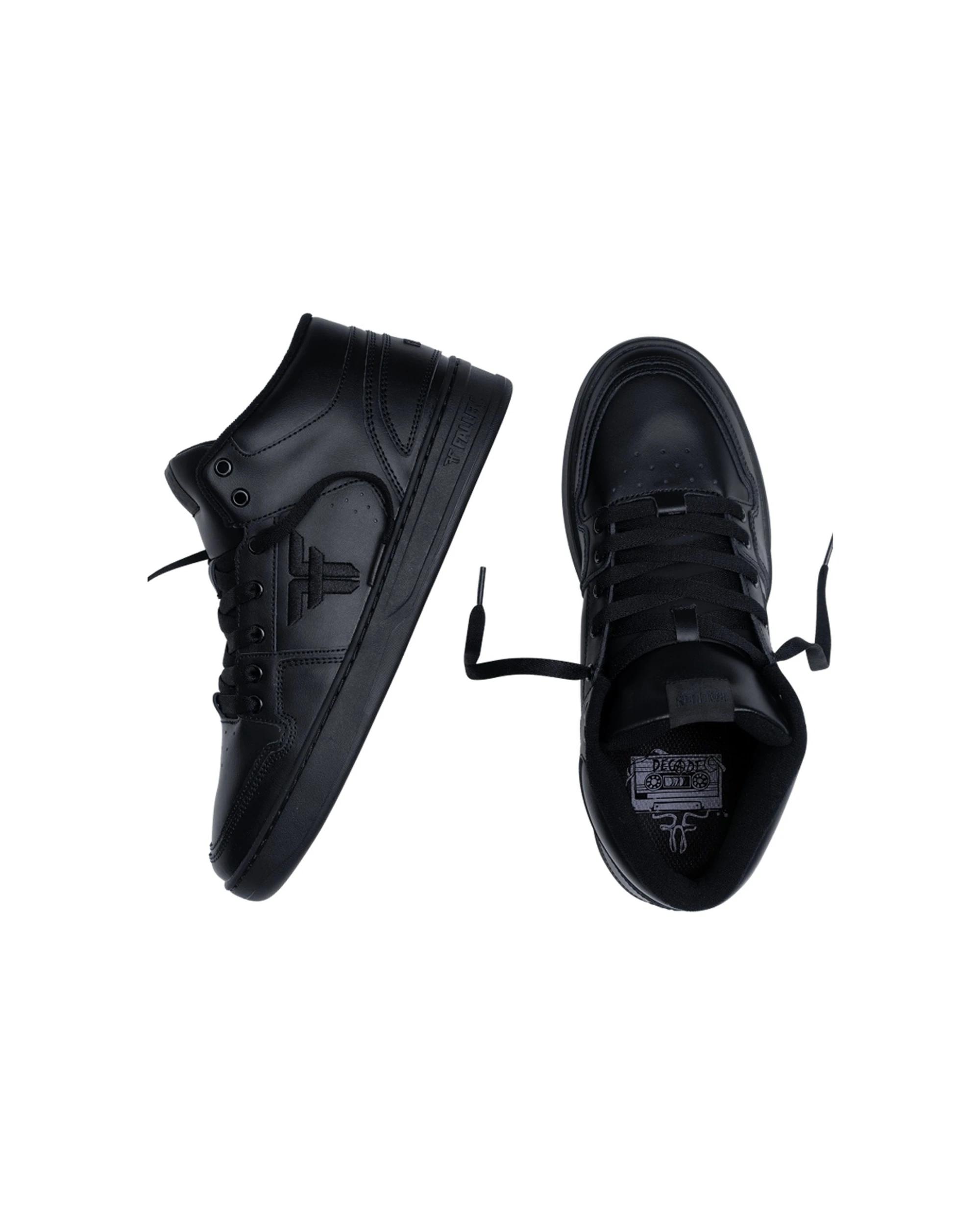 3 Fallen Footwear The Decade Mens Casual Shoes Action Leather Plush Padding BLACK LEATHER, 3 of 6