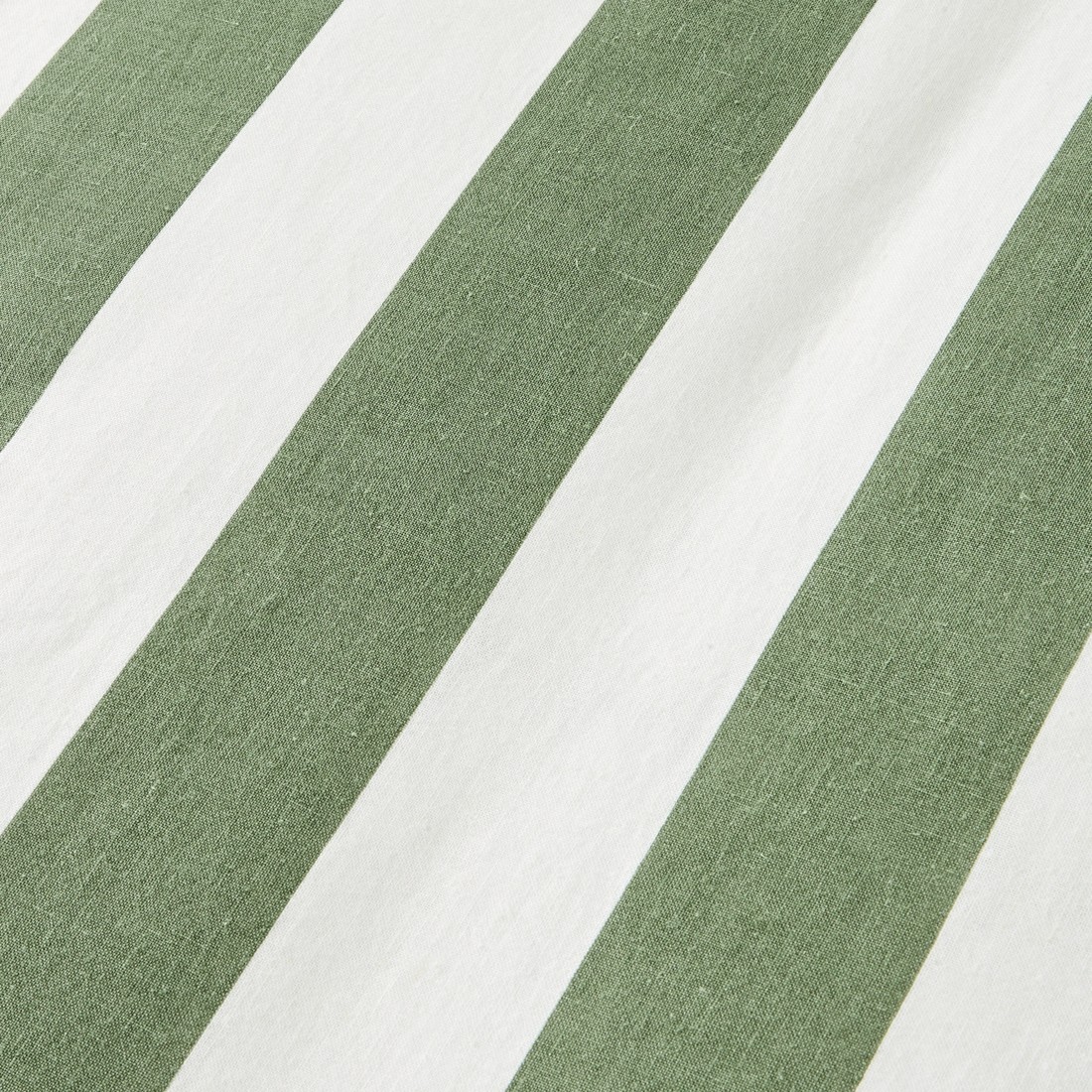 3 Stripe Linen Cotton Quilt Cover Set - Super King Bed, Forest, 3 of 3