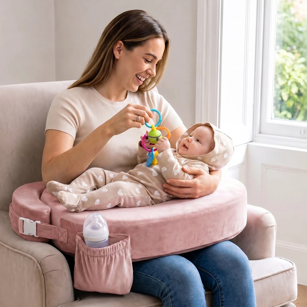 3 PlayPals Nursing Pillow Breastfeeding Posture Support Adjustable Waist - Pink, 3 of 3