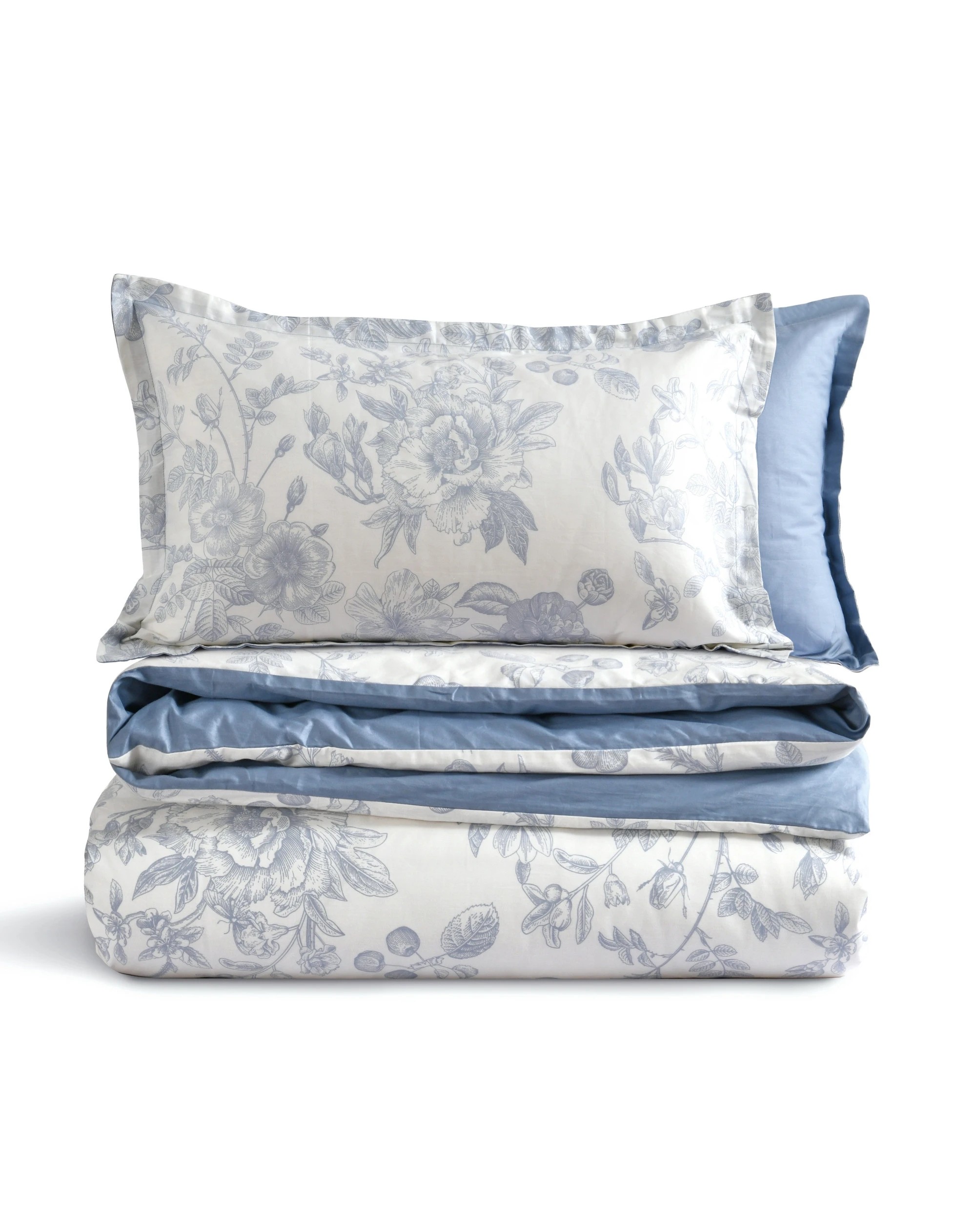 4 Dreamaker Odette 100% Cotton Reversible Quilt Cover Set - Double Bed - Blue, 4 of 7