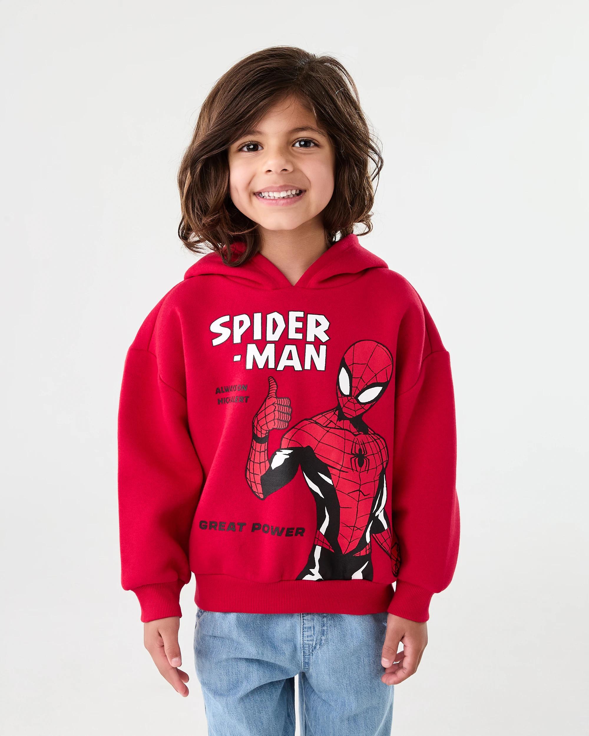 1 Spider-Man License Oversized Print Hoodie Spiderman, 1 of 7