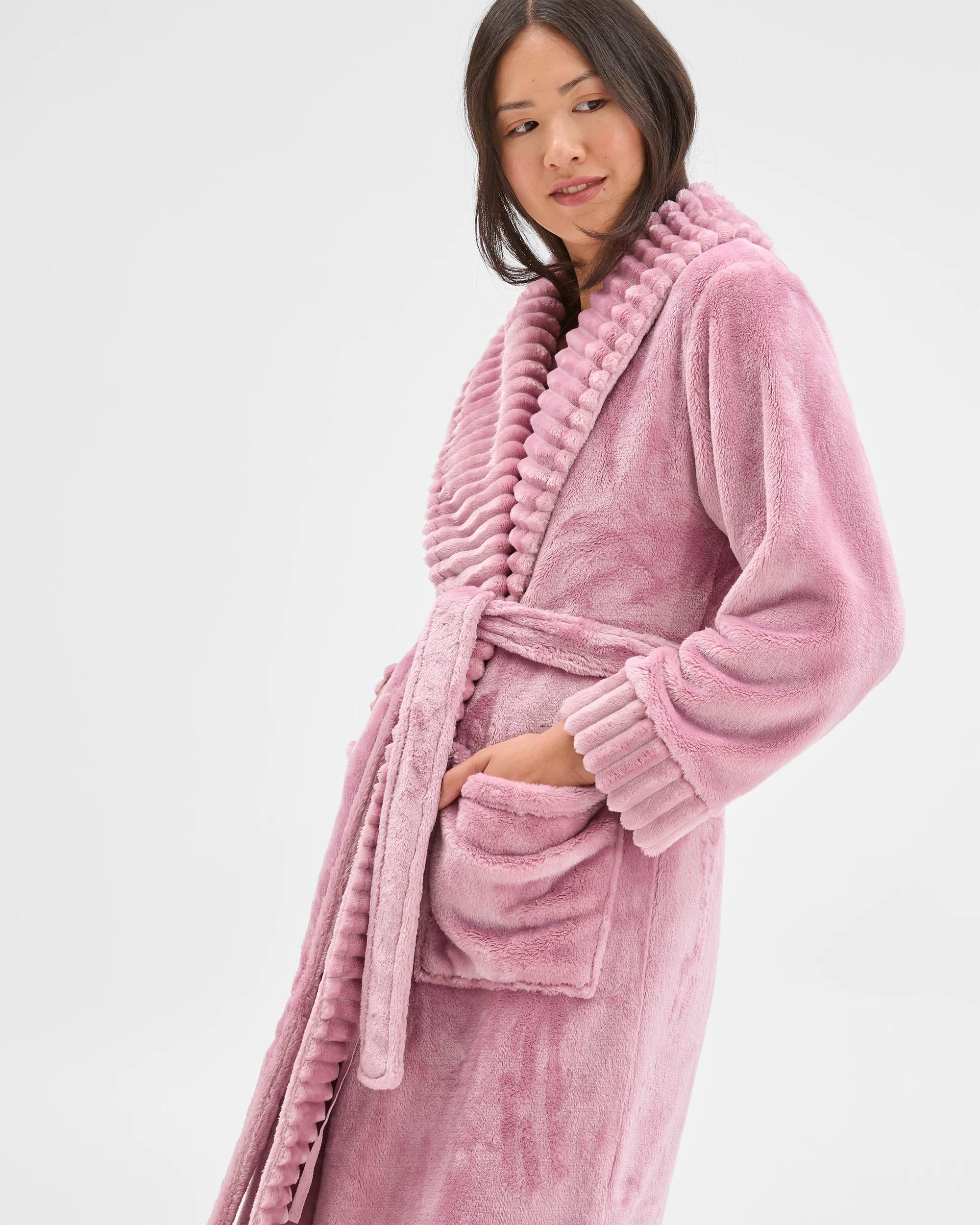 4 Target Woman Jacquard Stripe Sleep Robe PINK, 4 of 9