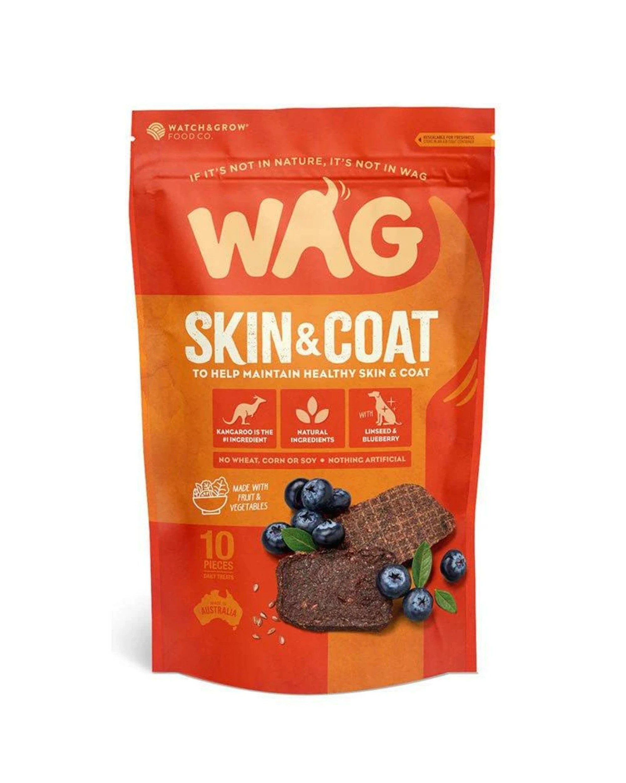 1 Wag Kangaroo Jerky Skin & Coat 10pc, 1 of 2