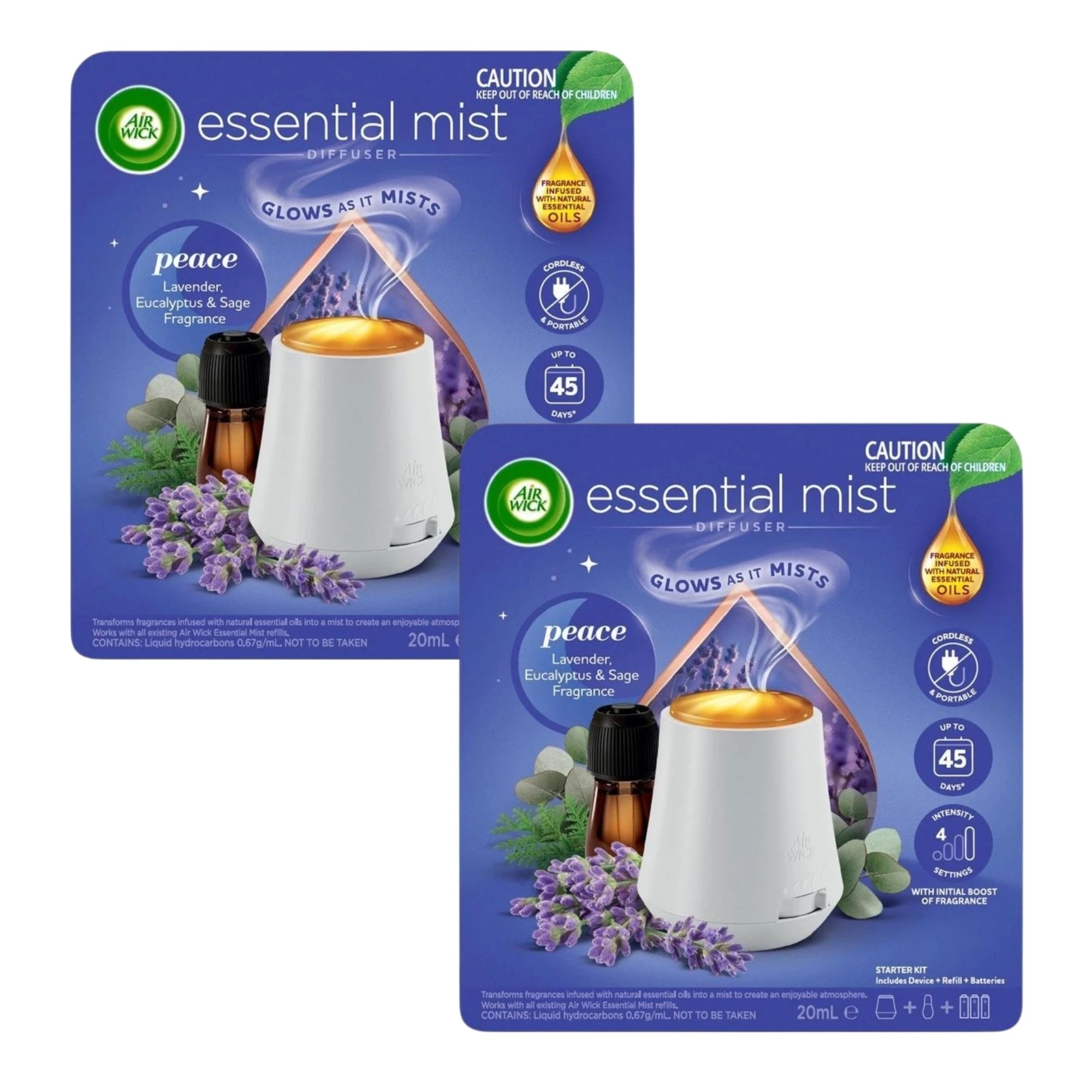 1 Air Wick Essential Mist Diffuser Peace Lavender Eucalyptus Sage 20mL x2, 1 of 3