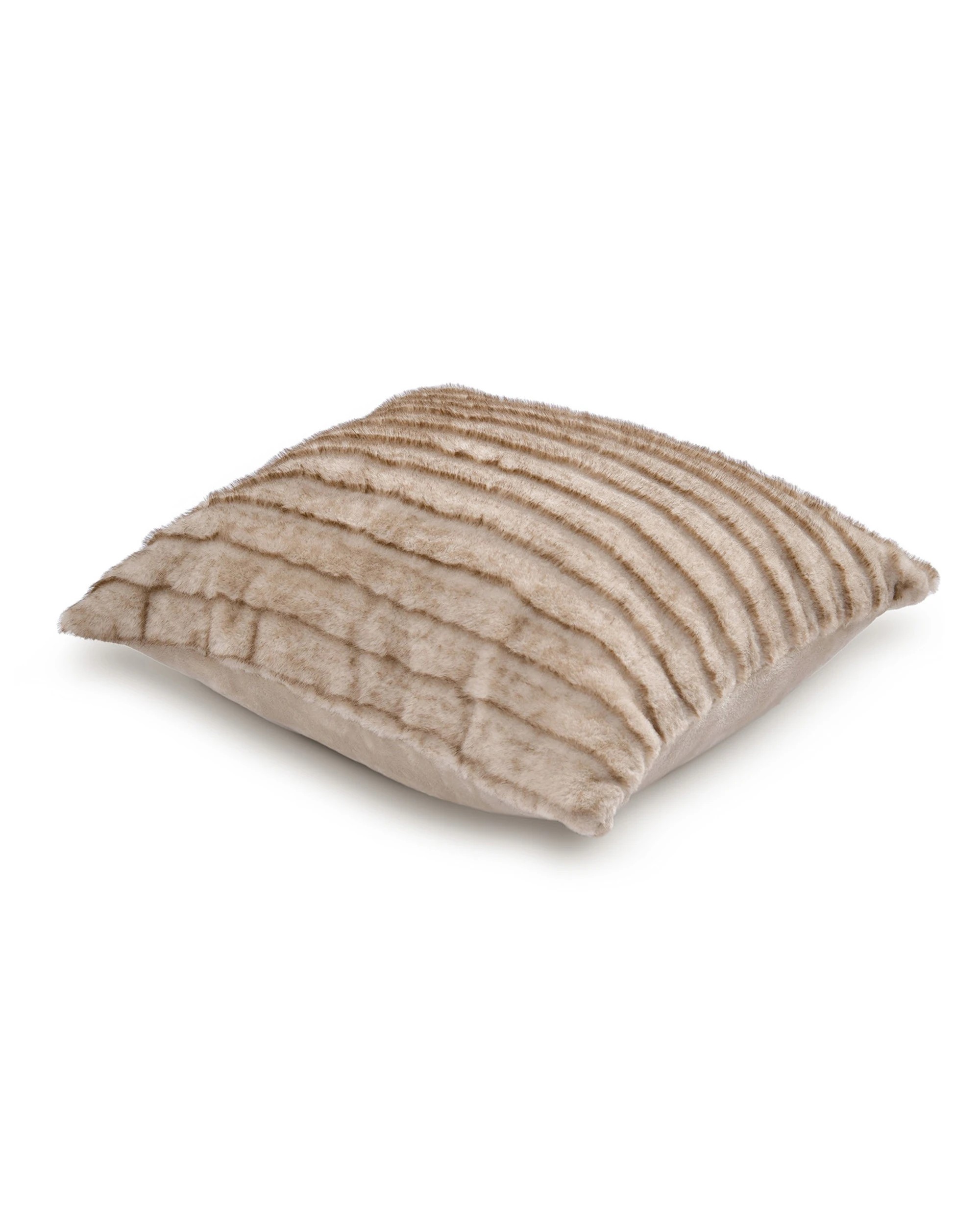 3 Dreamaker Nara Luxe Faux Mink Cushion 50x50cm - Brown, 3 of 4