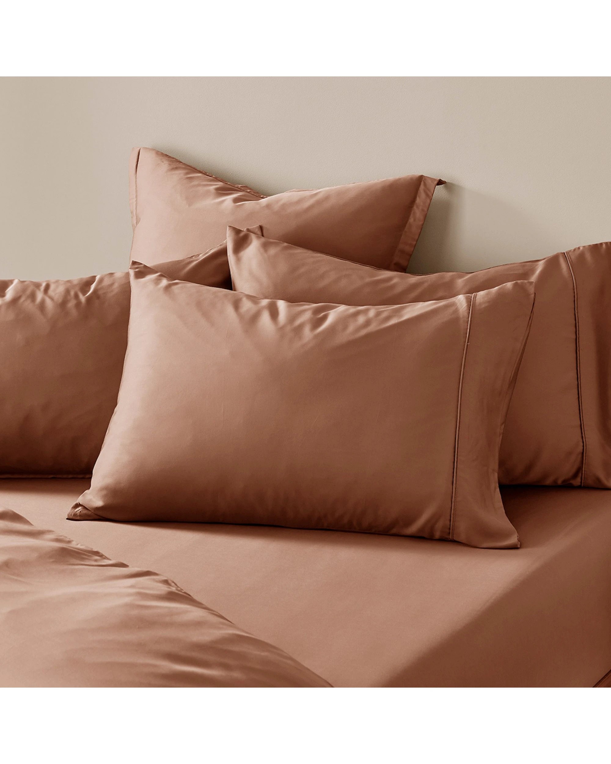 2 Natural Home 400TC 100% Bamboo Sateen Standard Pillowcase Twin Pack - Earth, 2 of 5