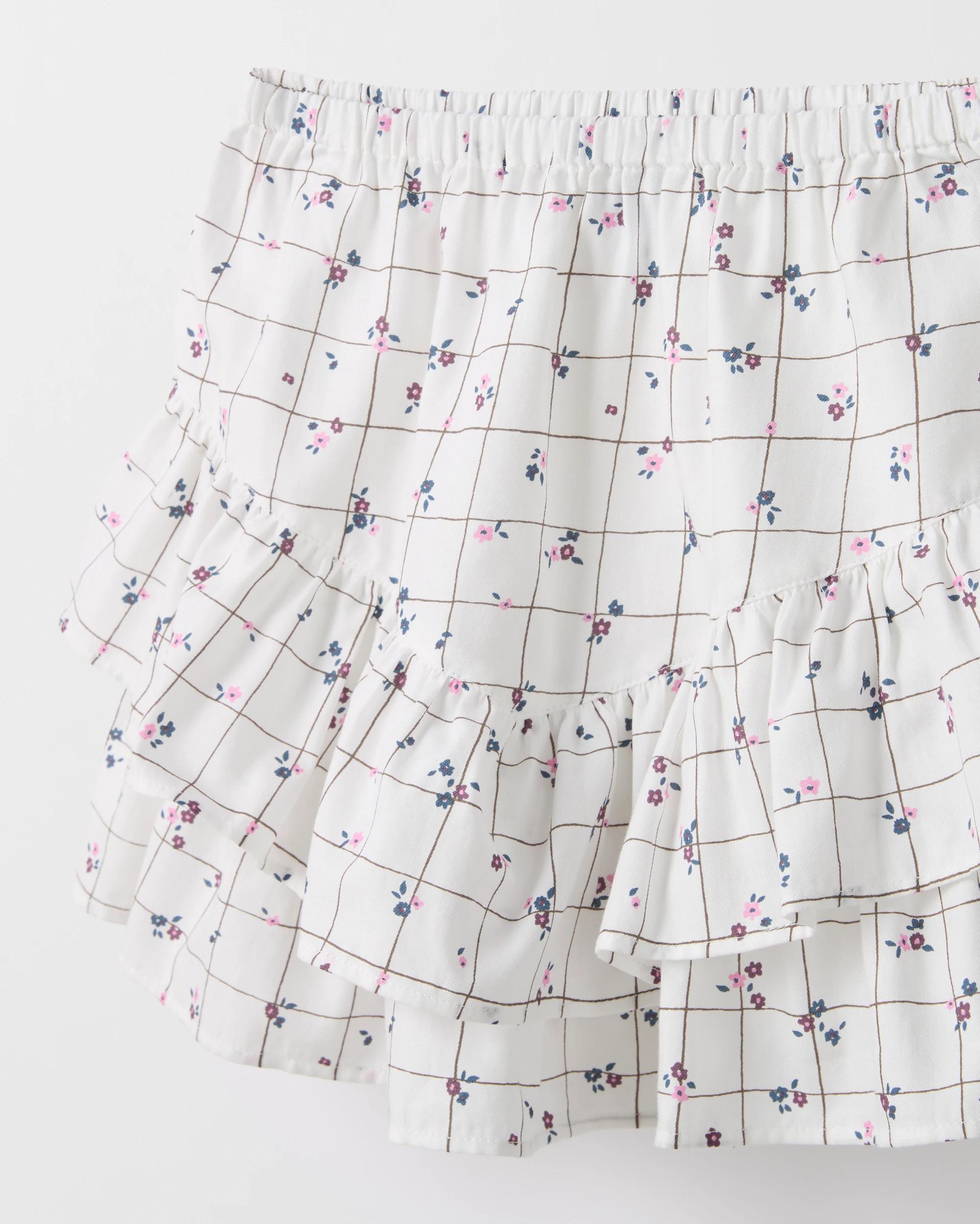 2 Target Kids Australian Cotton Woven Ruffle Mini Skirt CREAM, 2 of 6