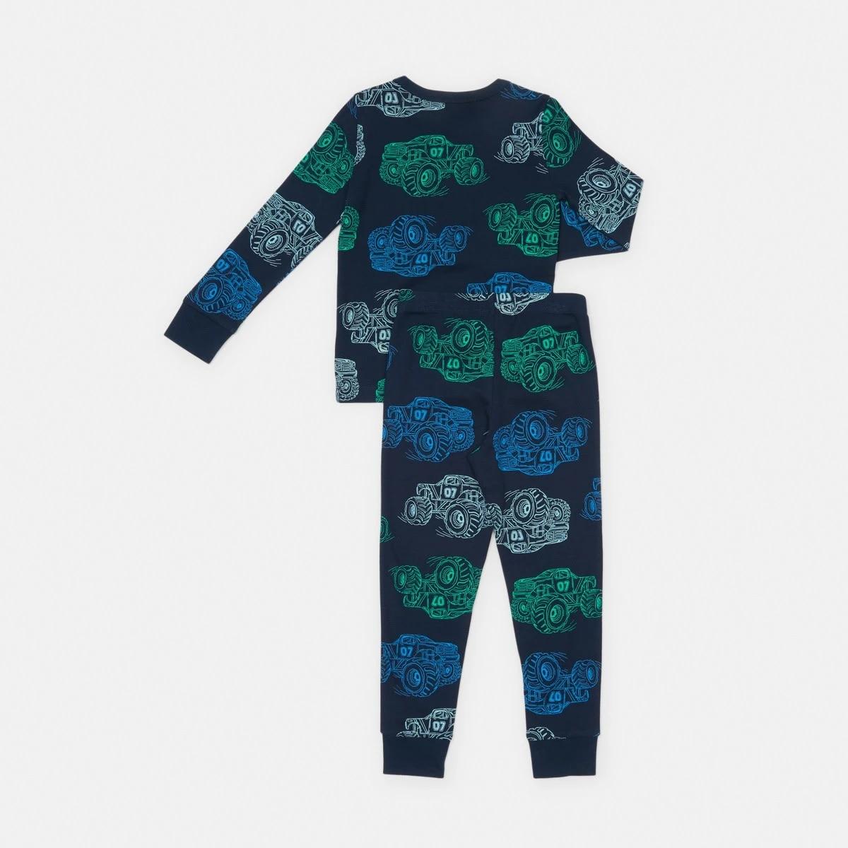 7 Rib Pyjama Set Nvy Truck, 7 of 9