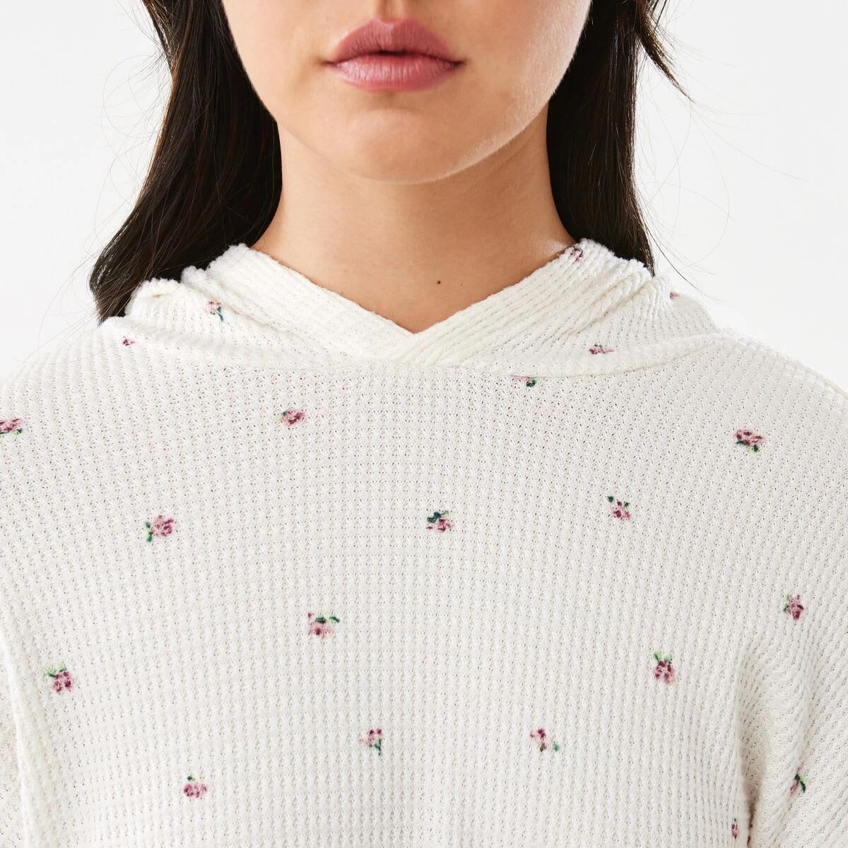 6 Waffle Top and Shorts Pyjama Set Wntr Ditsy, 6 of 8