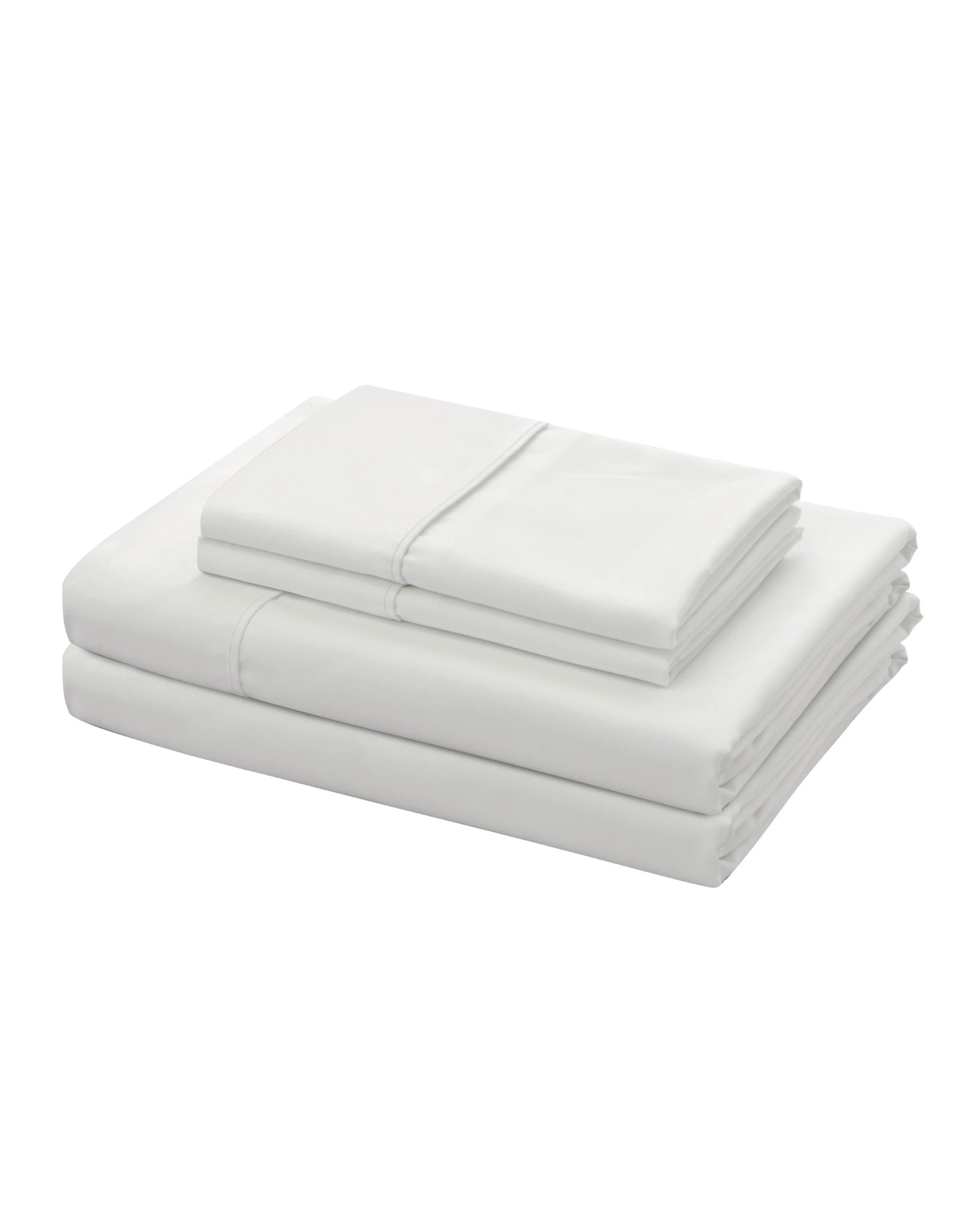 5 Serene 400TC Bamboo Cotton Sateen Sheet Set - Double Bed - White, 5 of 5