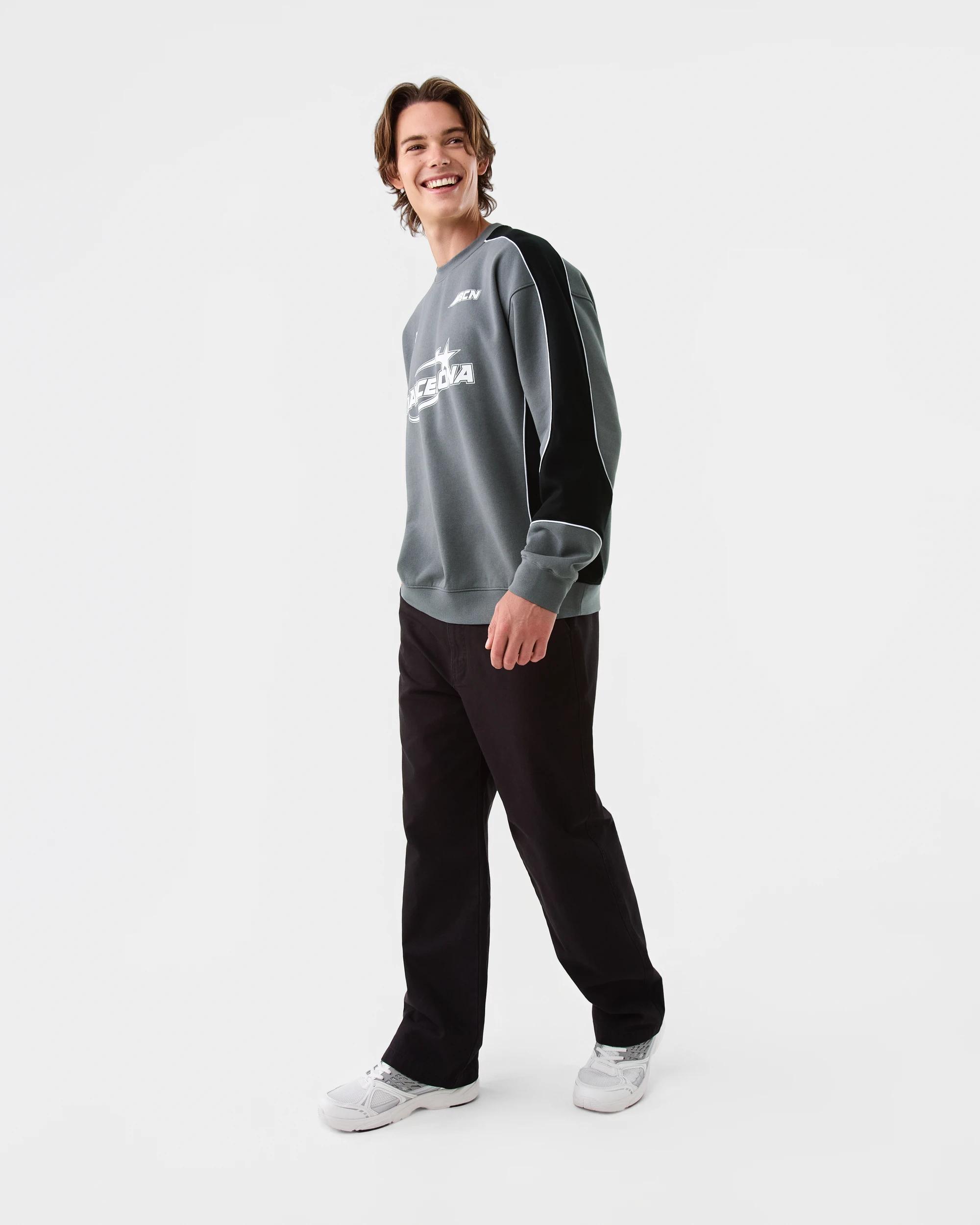 3 Spliced Crew Neck Sweatshirt Gry Brclna, 3 of 9