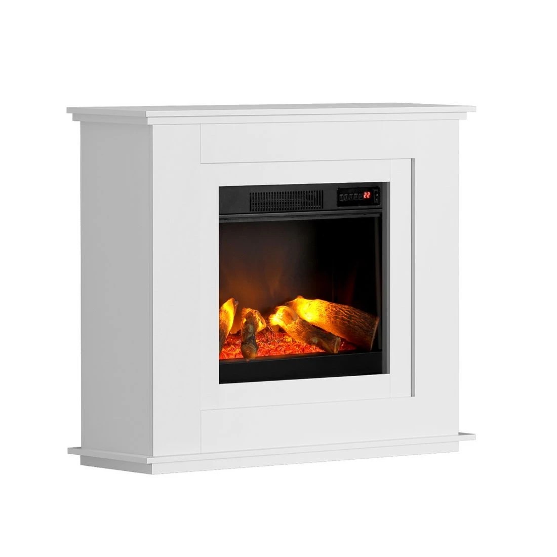 4 Devanti Electric Fireplace Fire Heater 2000W - White, 4 of 8