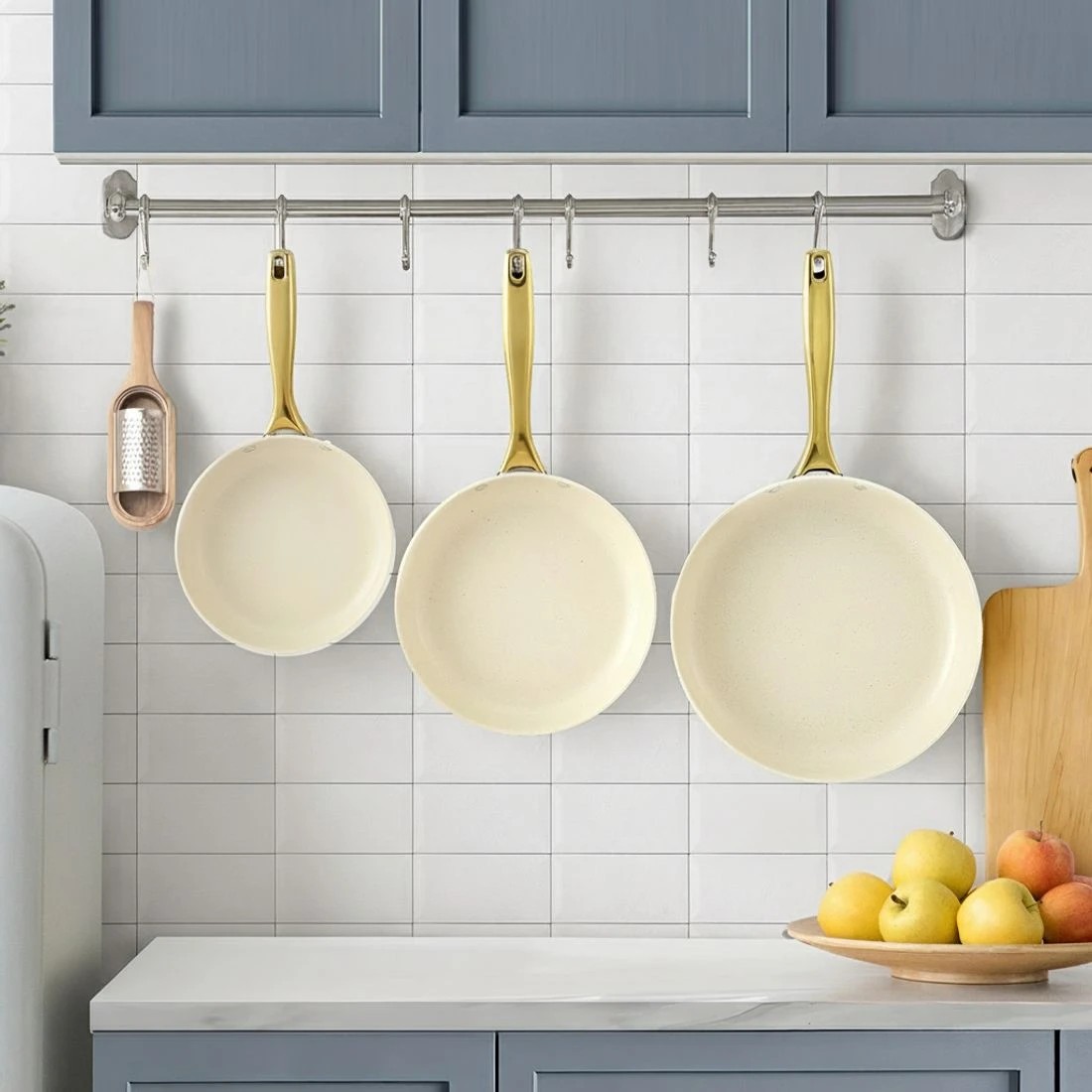 4 5-star Chef Frying Pan 3PCS Shades Frypan Set Ceramic Coating - Multi, 4 of 7