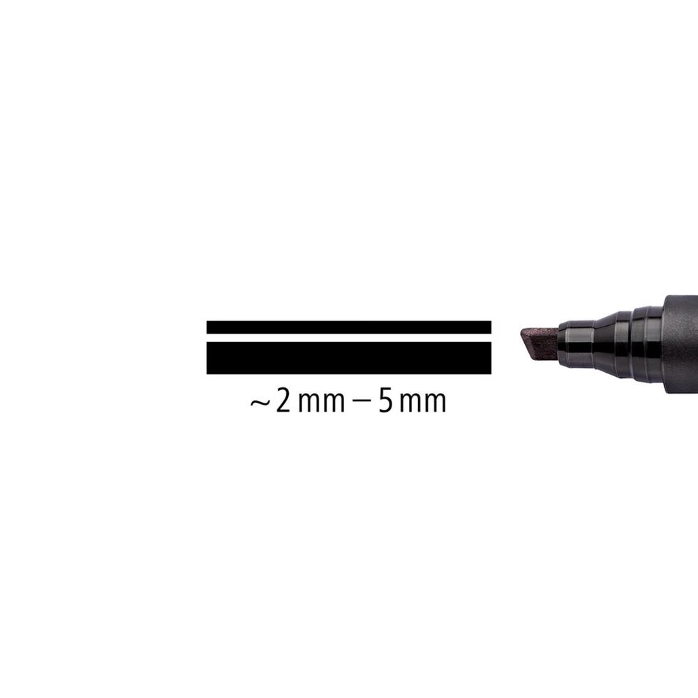 4 Staedtler Lumocolour Permanent Marker Chisel Black 4 Pack, 4 of 7