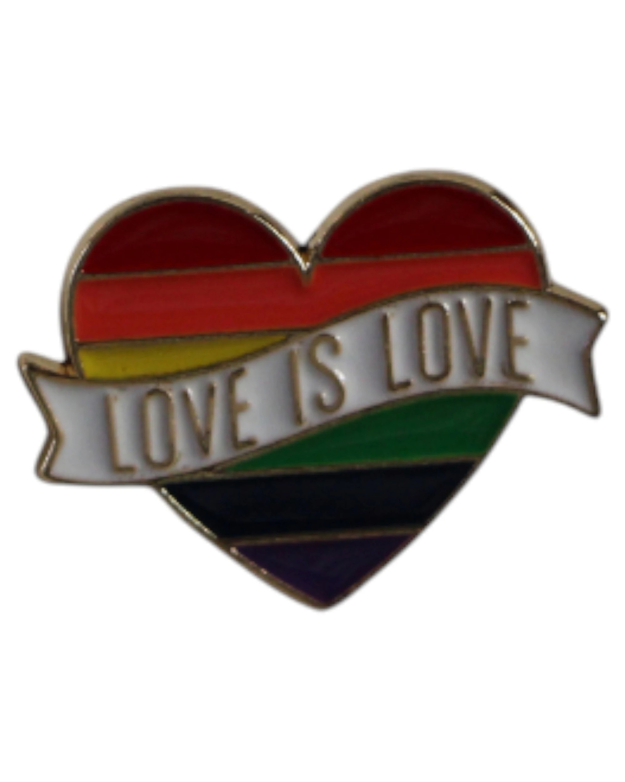 1 Zasel Rainbow Pride Love Is Love Gold Loveheart Lgbt Brooch Blazer Shirt Pin - Multi, 1 of 4