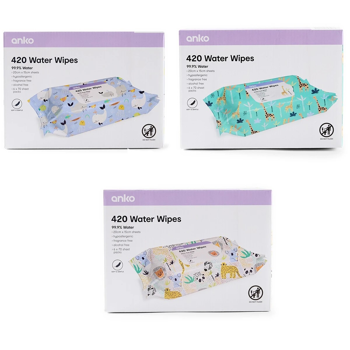 1 420 Pack Water Wipes - Assorted, 1 of 9