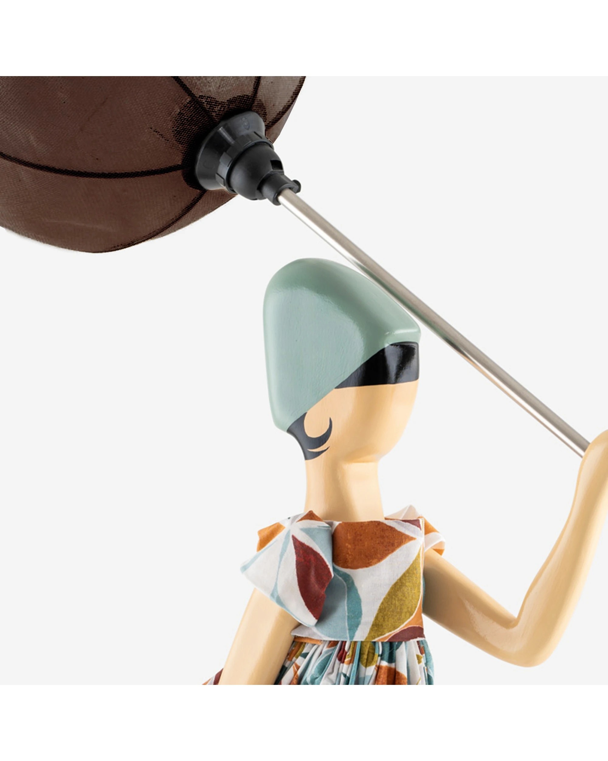 2 Skitso Girl Lamp Wooden Base Fabric Detailing Novelty Decor Accent Lamp Teal - Multi, 2 of 4