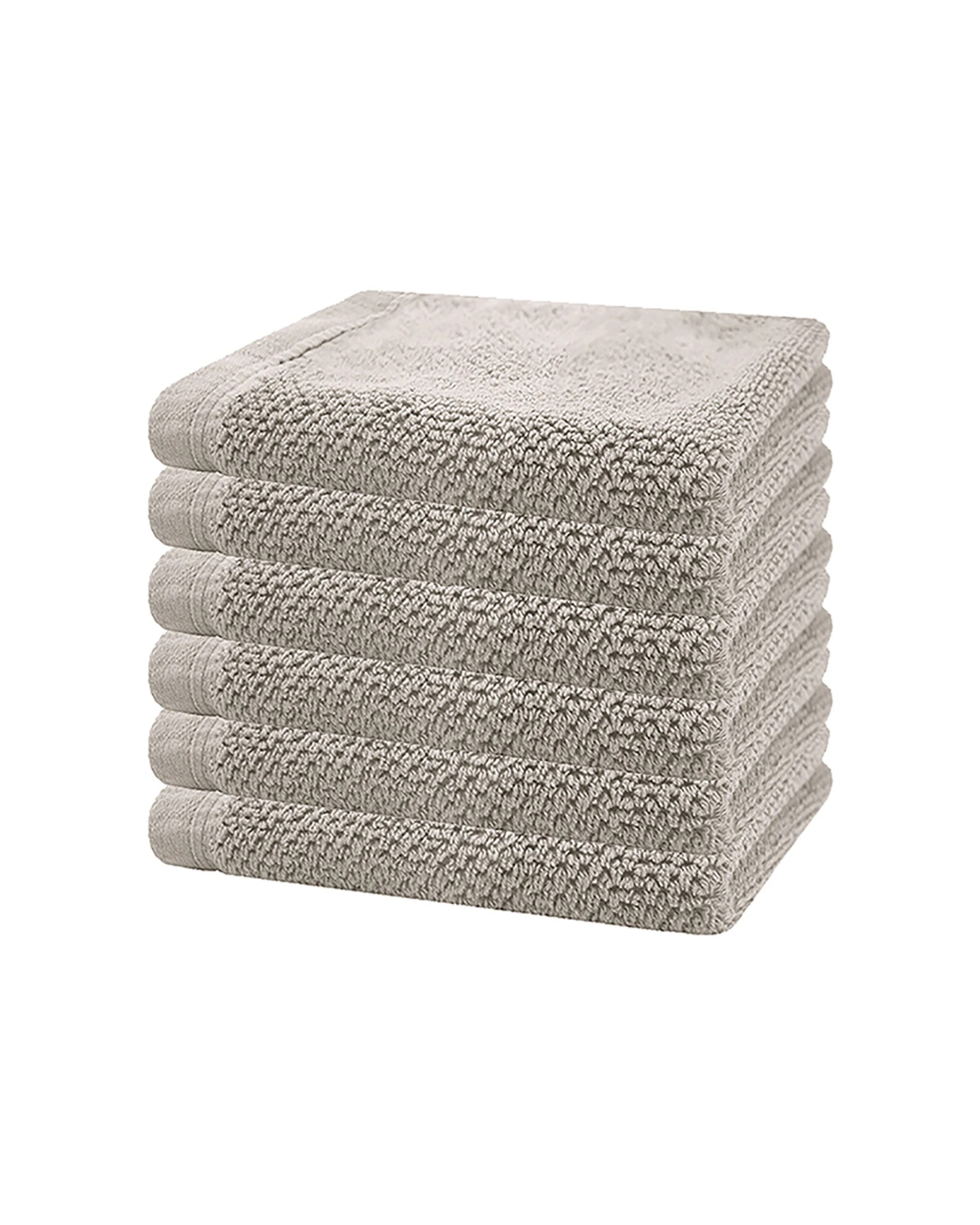 1 BAMBURY Angove 6pack Face Washer Turkish Cotton Soft Absorbent - Beige, 1 of 1