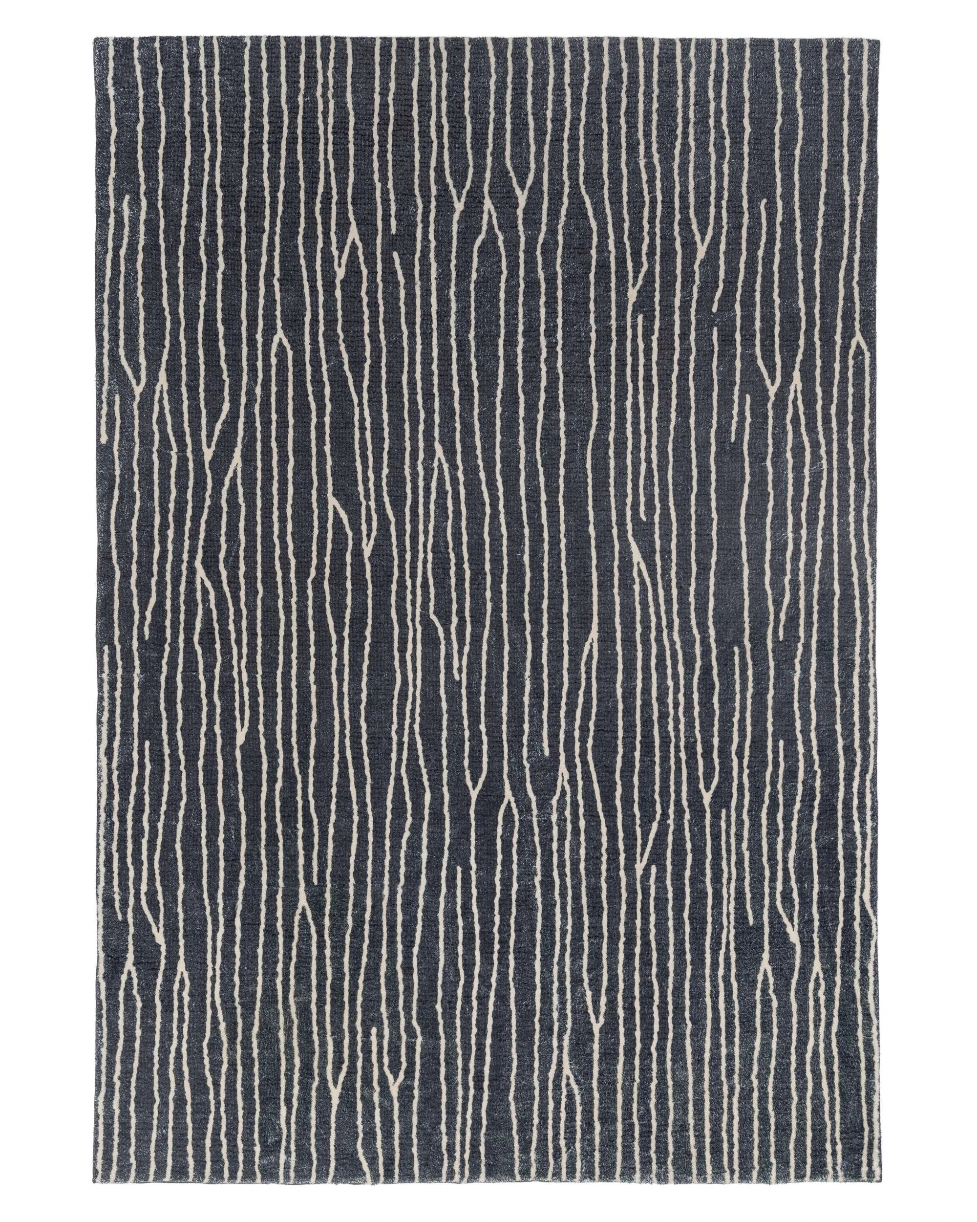 1 Loopsie Malha Stripe Washable Rug-230cm x 160cm - Black, 1 of 7