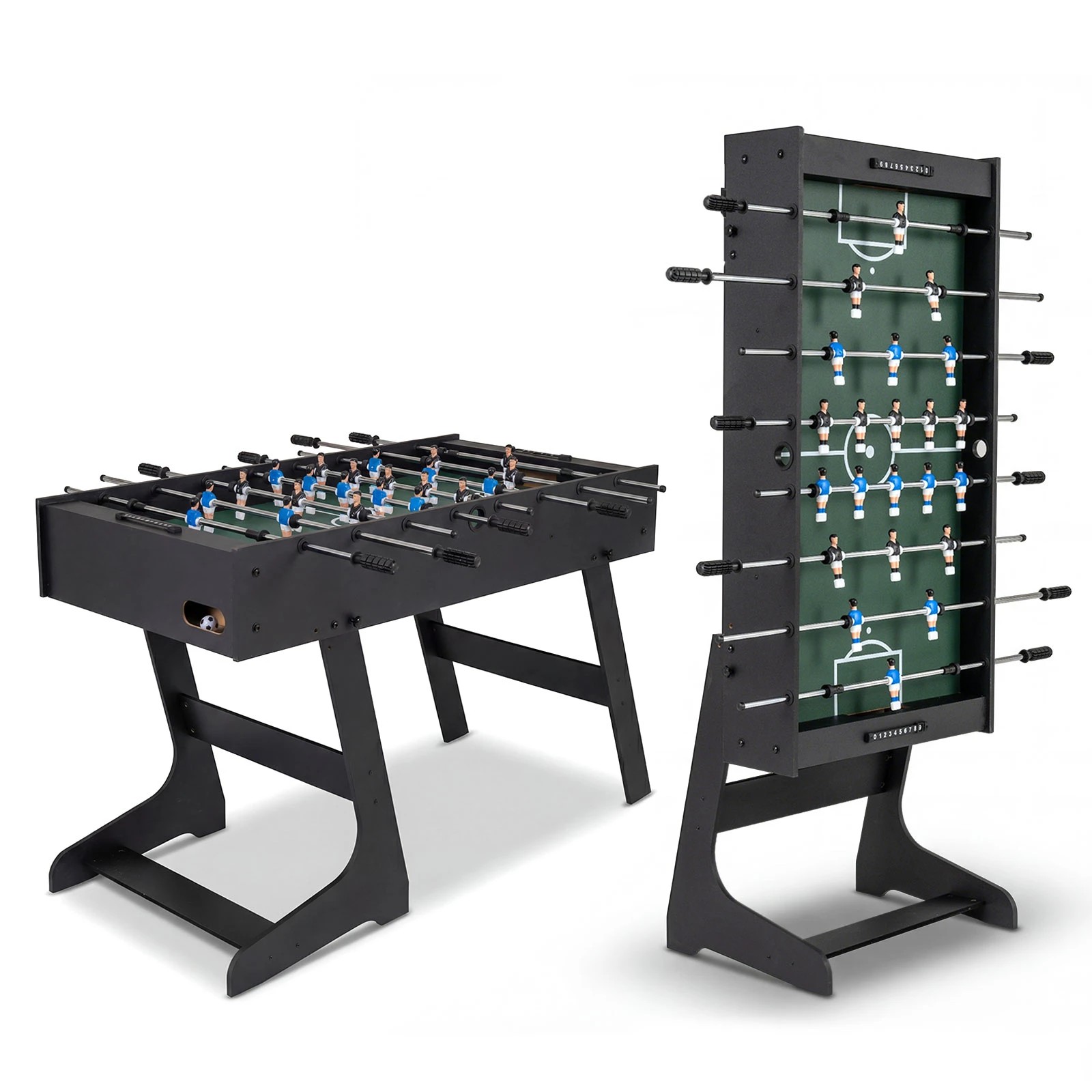 1 Costway Folding Foosball Table 121cm Competition Size Soccer Game Table Play - Black, 1 of 1