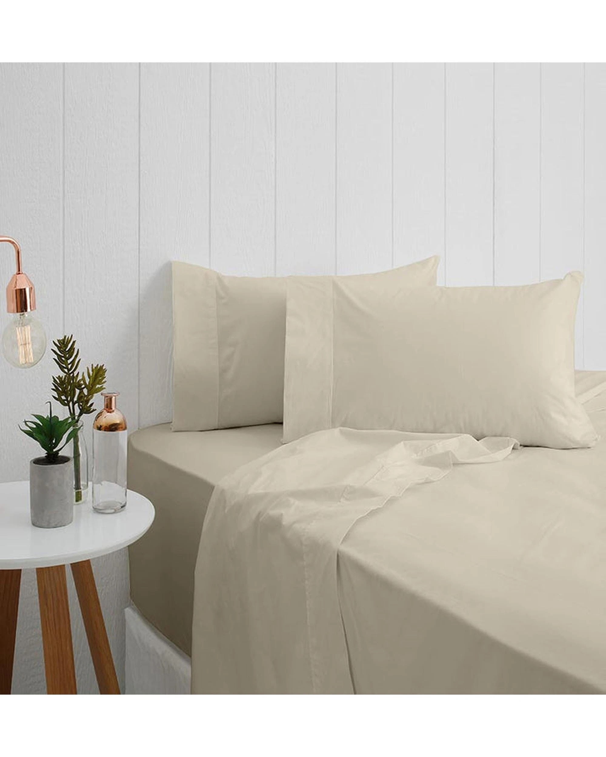 1 Odyysey Living Breathe Cotton Fitted Sheet 250Tc - Single Bed - Brown, 1 of 1