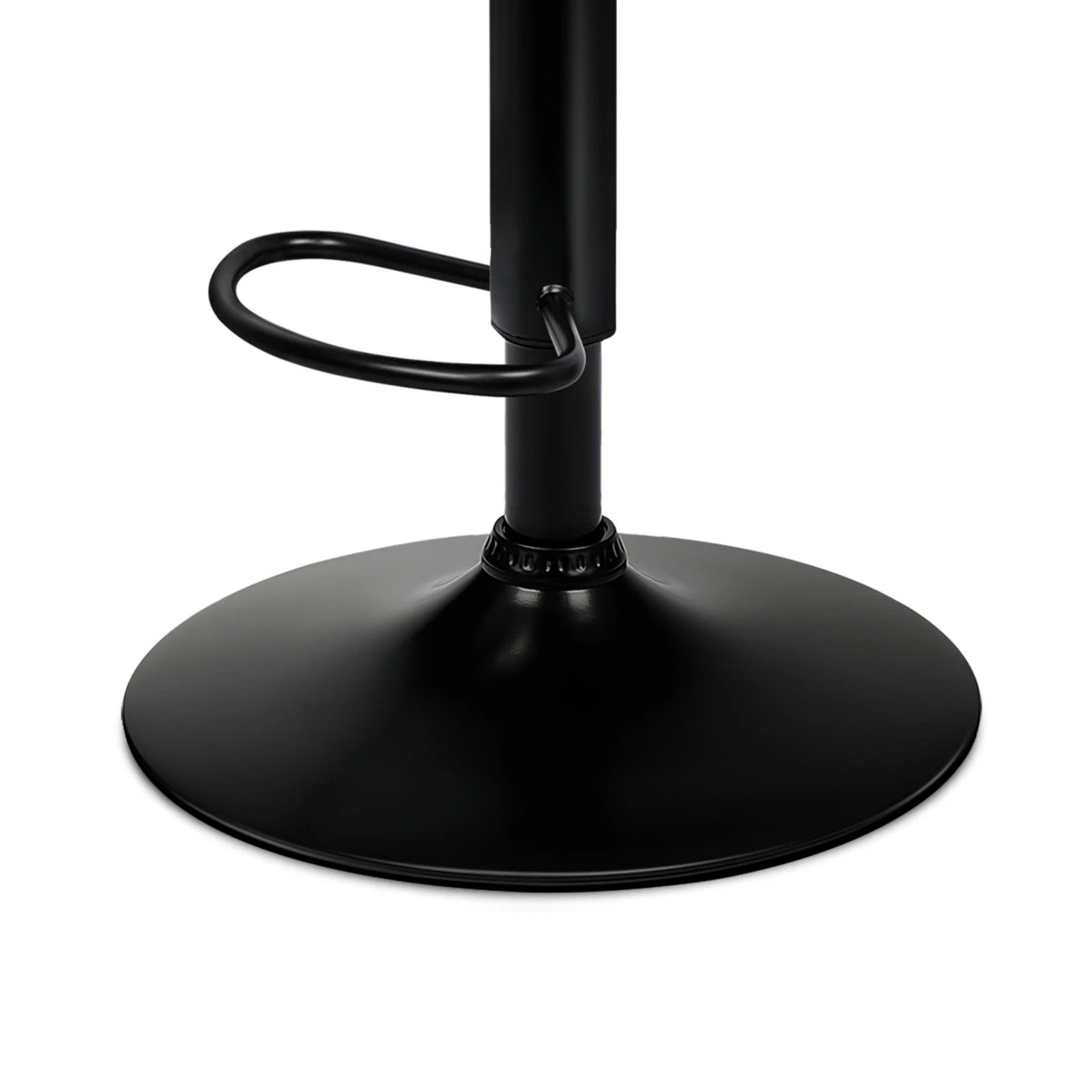 5 Alfordson 2x Bar Stools Ovadia Kitchen Swivel Chair Leather Gas Lift - All Black, 5 of 8