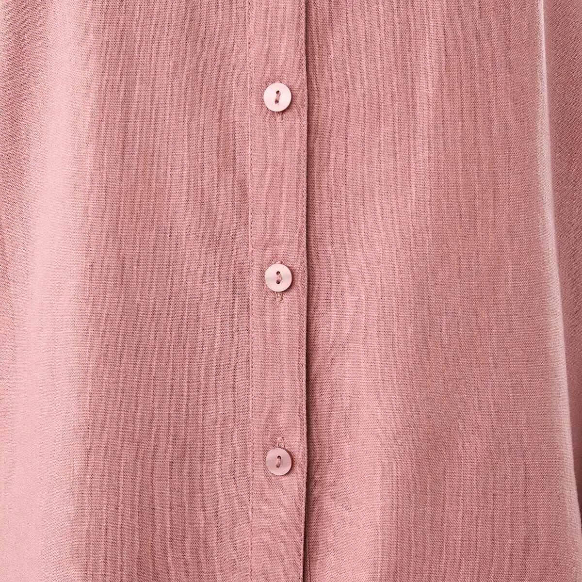 7 Long Sleeve Linen Blend Shirt Soft Red, 7 of 8