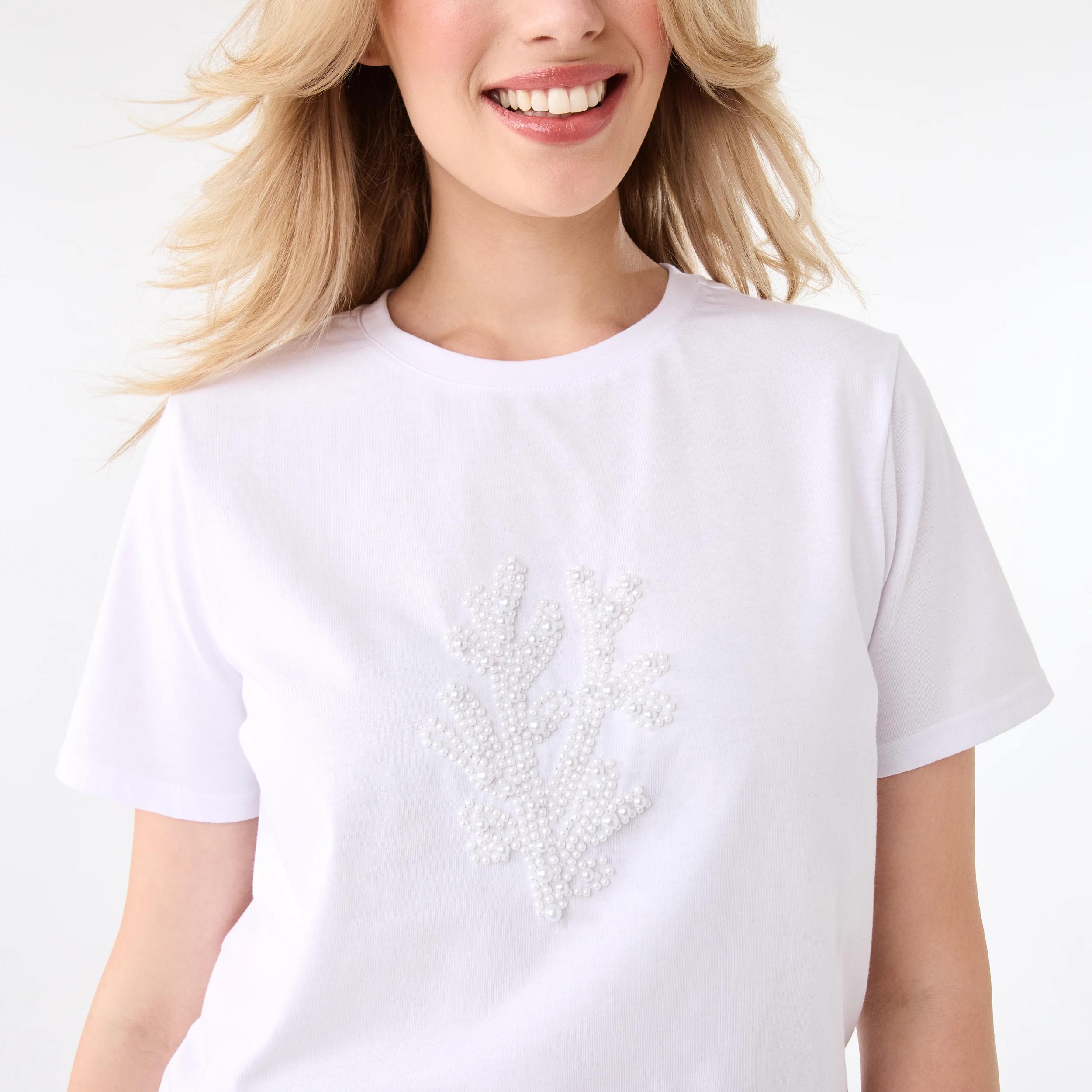 7 Short Sleeve Embellished Top Coral, 7 of 8