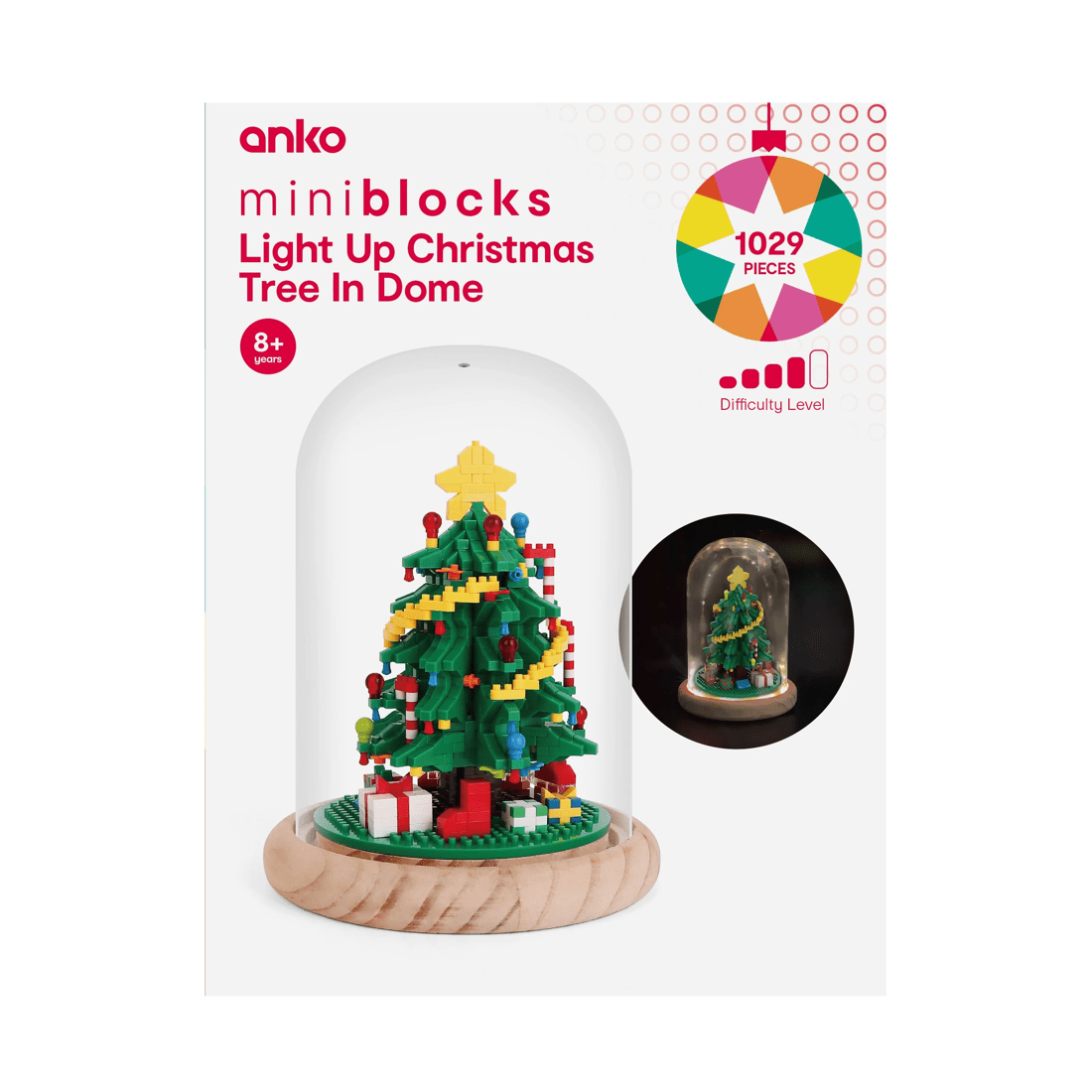 4 1029 Piece Mini Blocks: Light Up Christmas Tree In Dome, 4 of 4