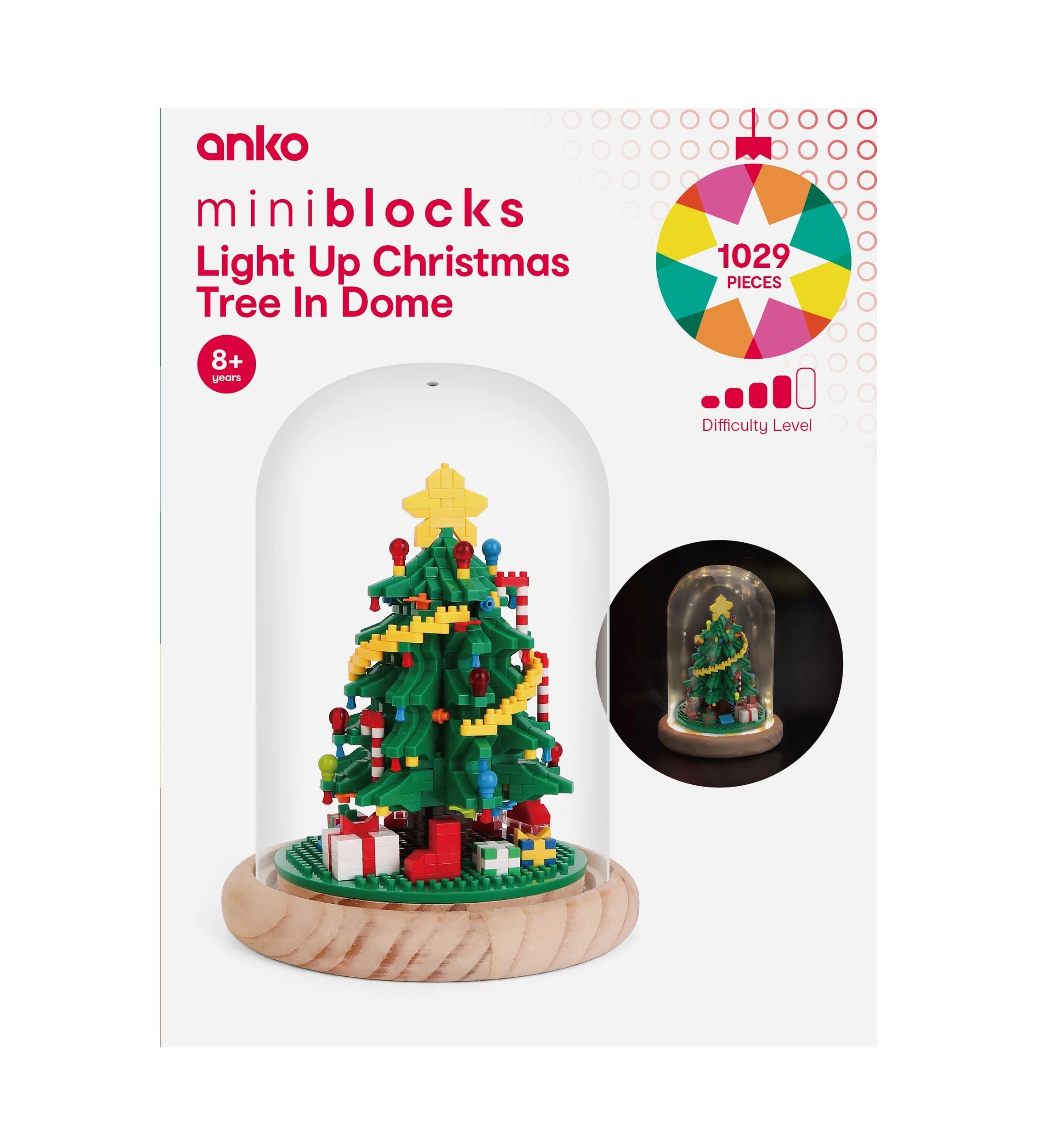 4 1029 Piece Mini Blocks: Light Up Christmas Tree In Dome, 4 of 4