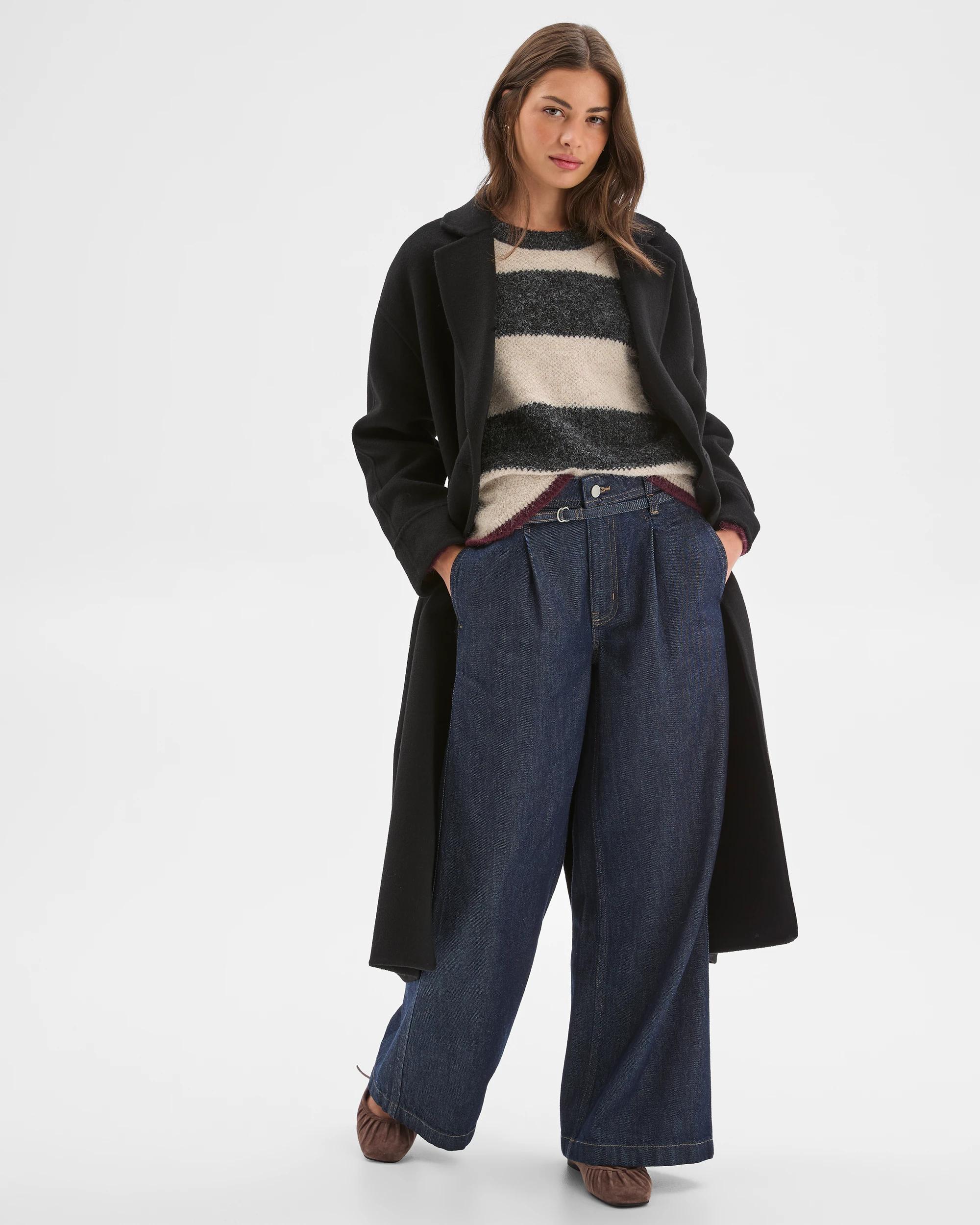 3 Target Petites Petites Wool Cocoon Coat BLACK, 3 of 8