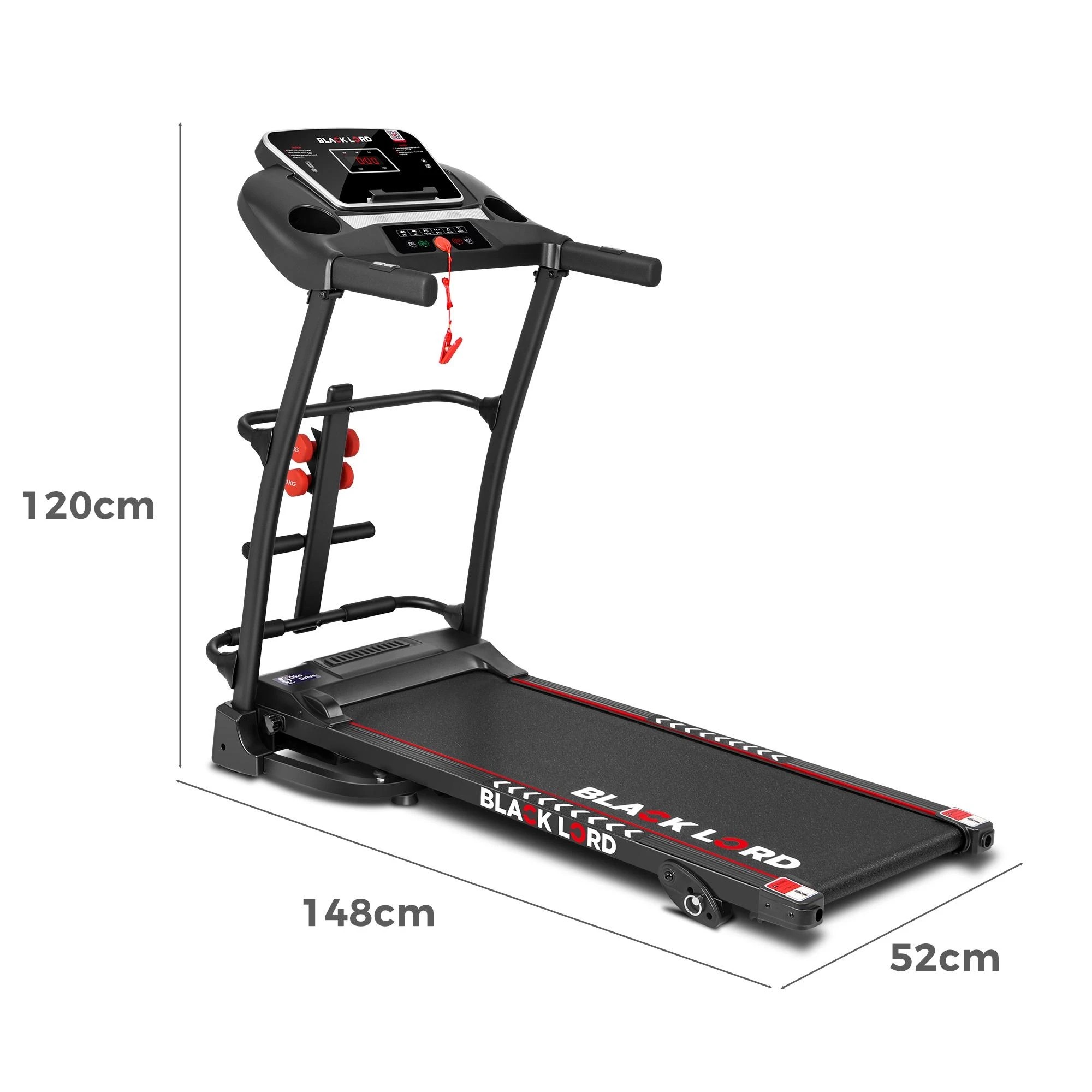 2 Black Lord Treadmill Electric Exercise Machine Run Home Gym Fitness Foldable, 2 of 10