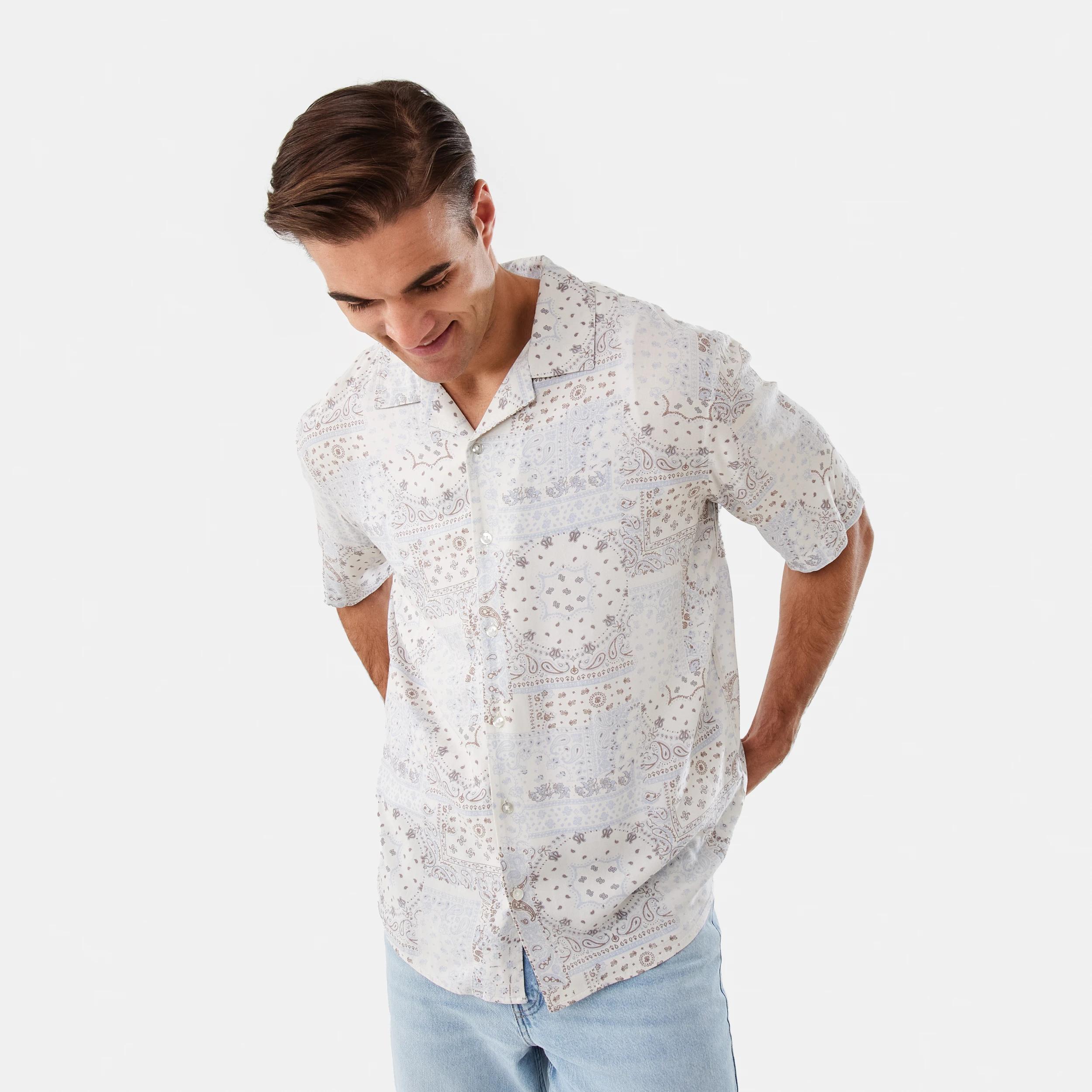 2 Short Sleeve Resort Print Shirt Bandana, 2 of 10
