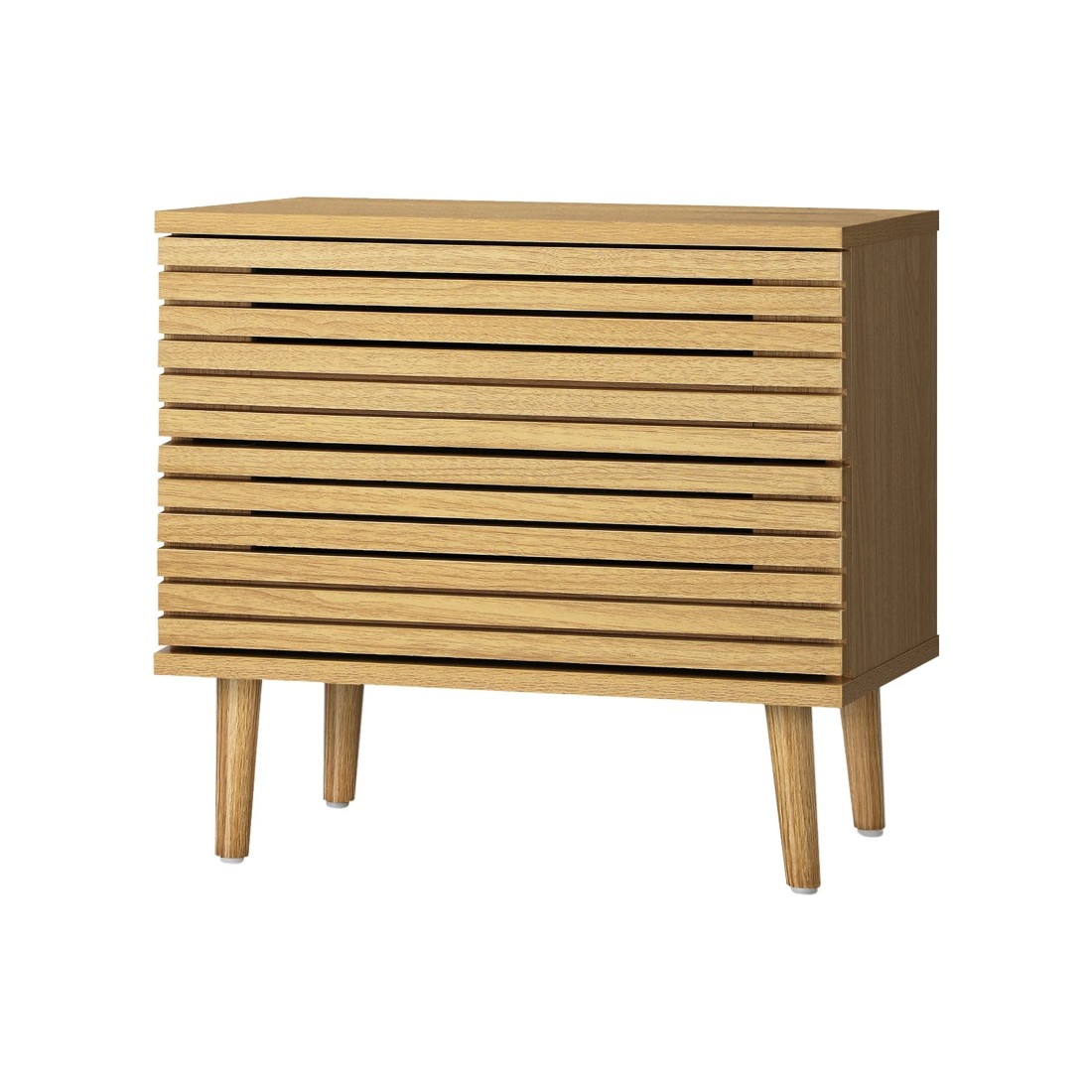 1 Oikiture Bedside Tables Side Table 2 Drawers Bedroom Storage Cabinet
 - Natural, 1 of 10