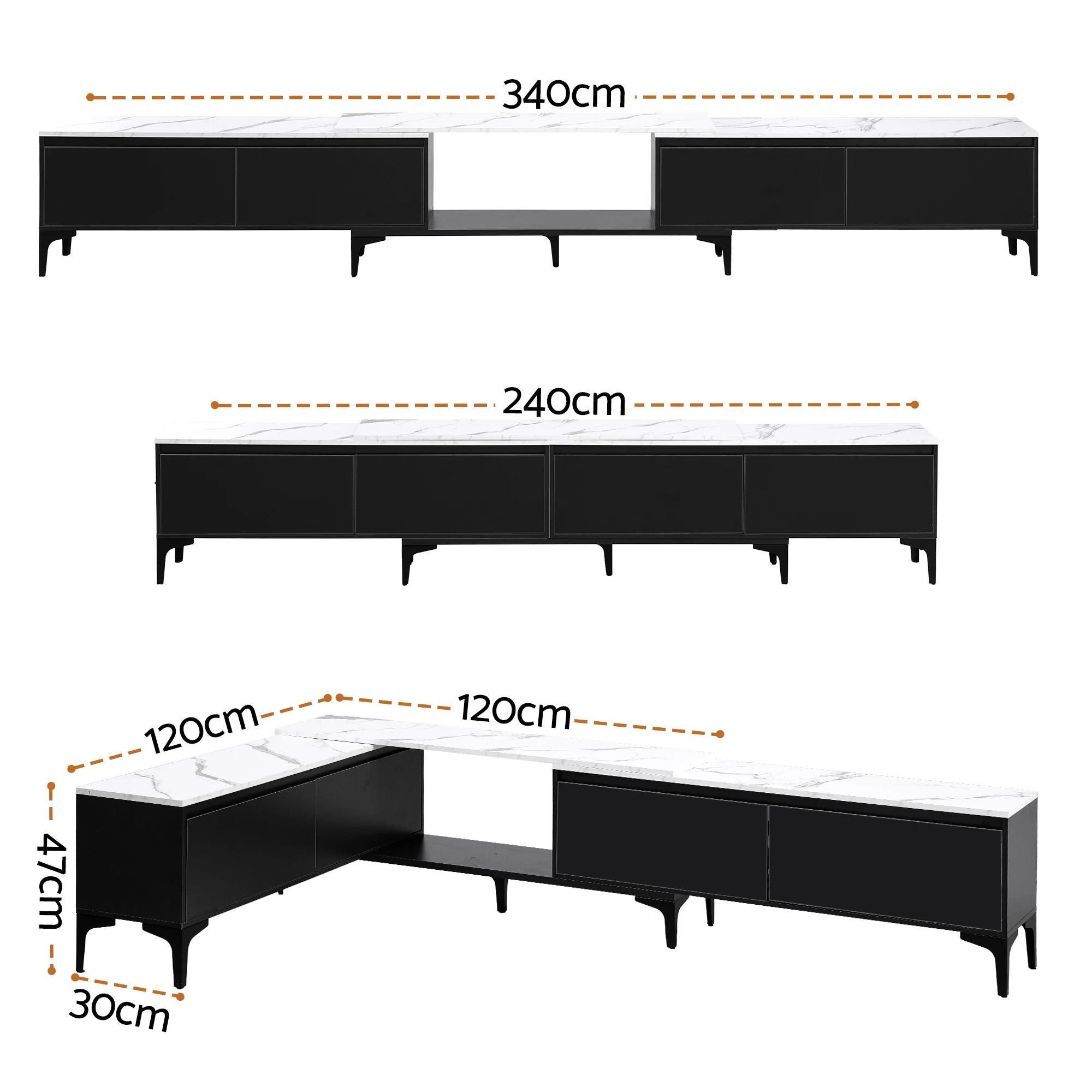2 Artiss TV Cabinet Entertainment Unit Stand Extendable - Multi, 2 of 3