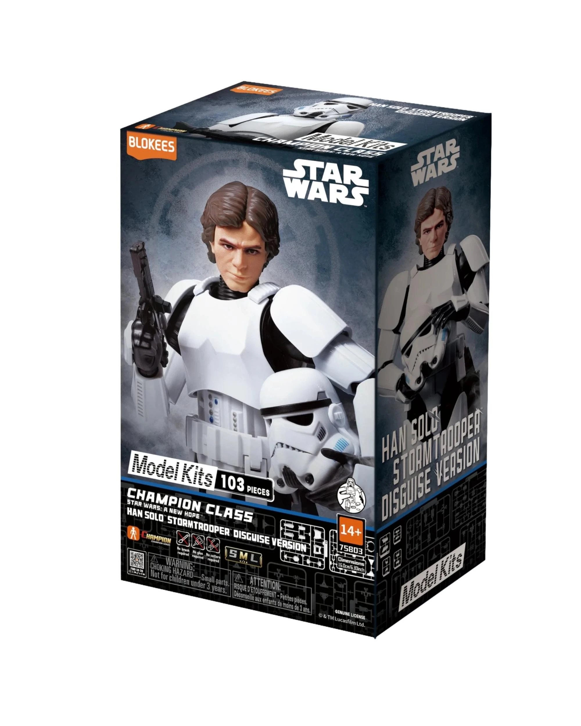 1 Blokees Star Wars Champion Class 03 Han Solo Stormtrooper Disguise Version Model Kit, 1 of 4