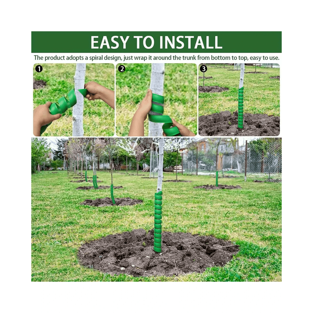 8 BR Home Tree Trunk Protector Tubes for Saplings and Plants - Pack of 4, 8 of 8