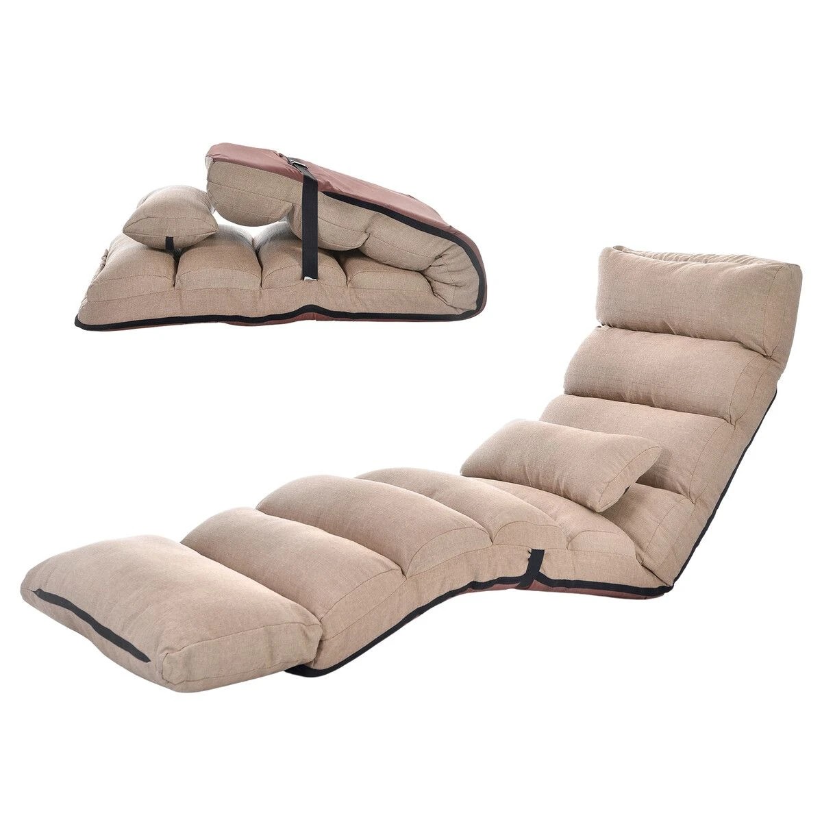 1 LUXSUITE Floor Sofa Bed Couch Chair Single Chaise Lounge Recliner, 1 of 3