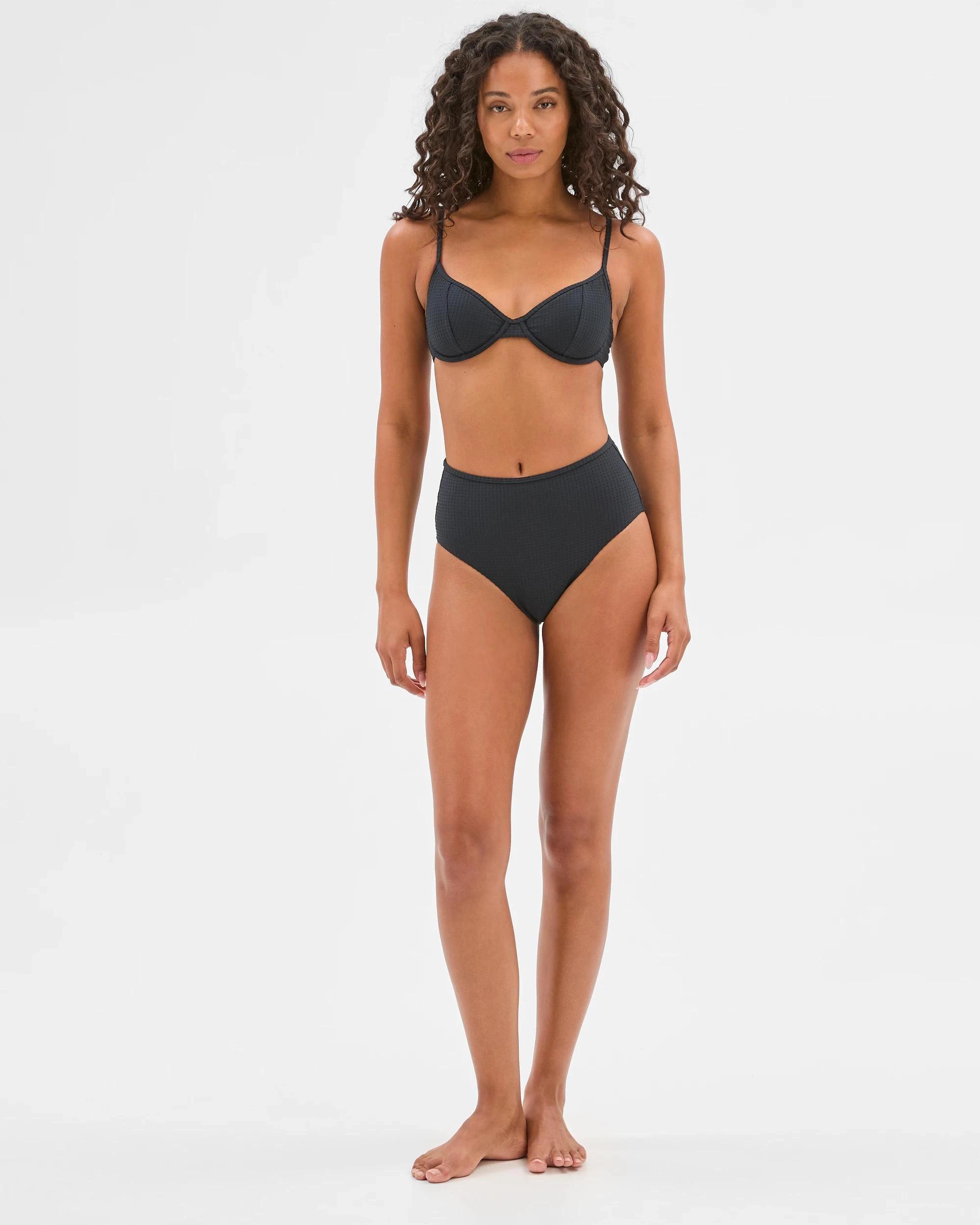 10 Target Resort Textured Half Cup Bikini Top BLACK, 10 of 10