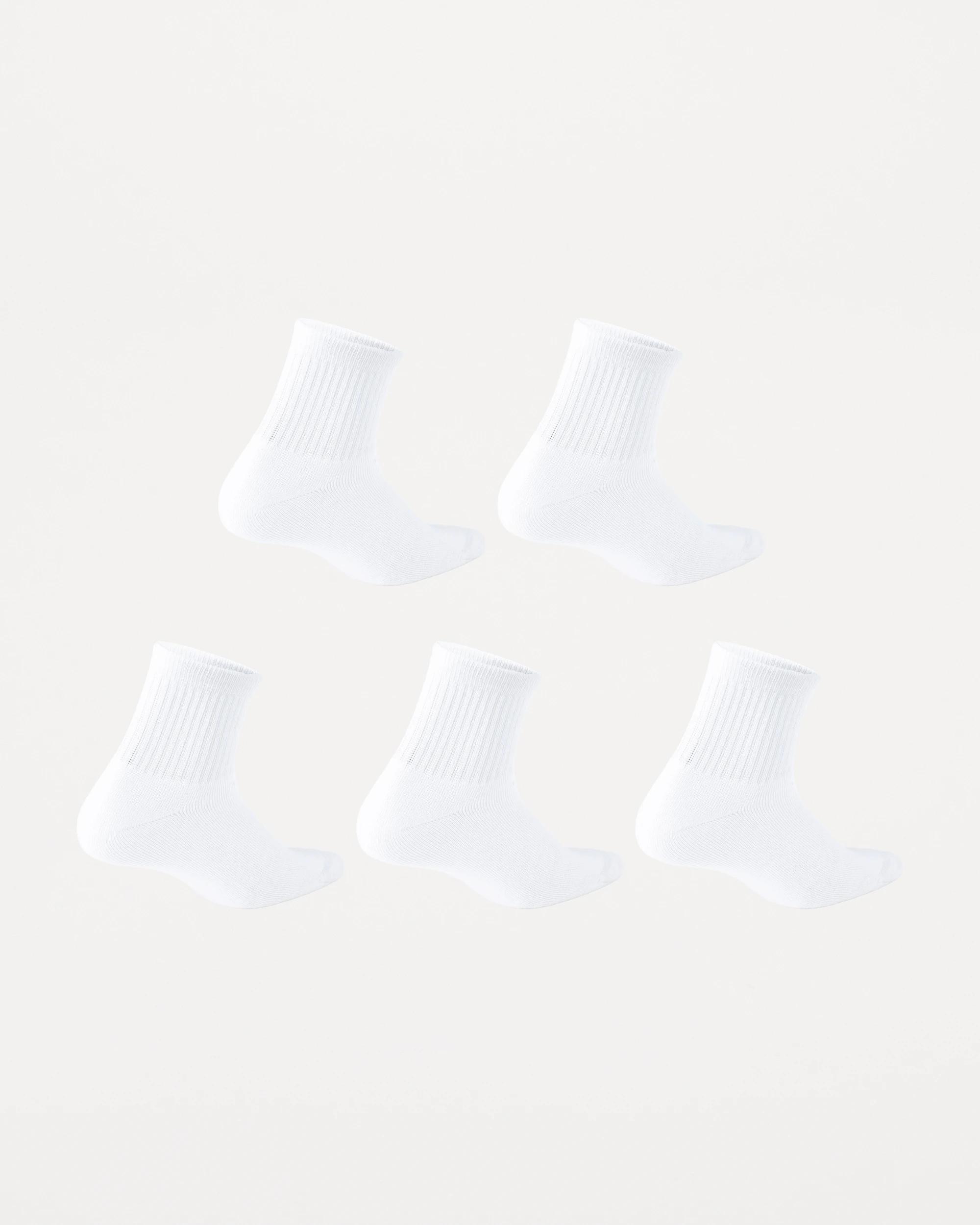 2 5 Pack Quarter Crew Sport Socks WHITE, 2 of 3