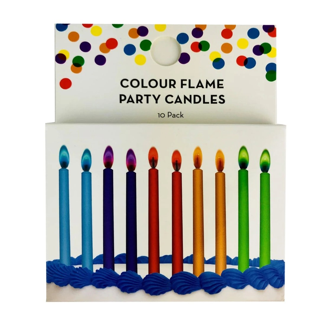 1 10 Pack Colour Flame Party Candles, 1 of 1