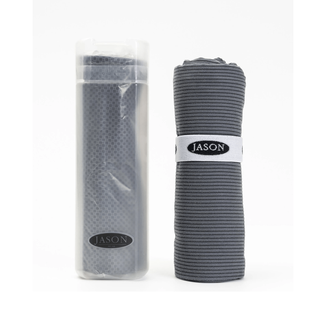 3 Jason Sports Gym Drying Cooling Towel Set With Reusable Tube 2 Pack Lightweight - Charcoal, 3 of 4