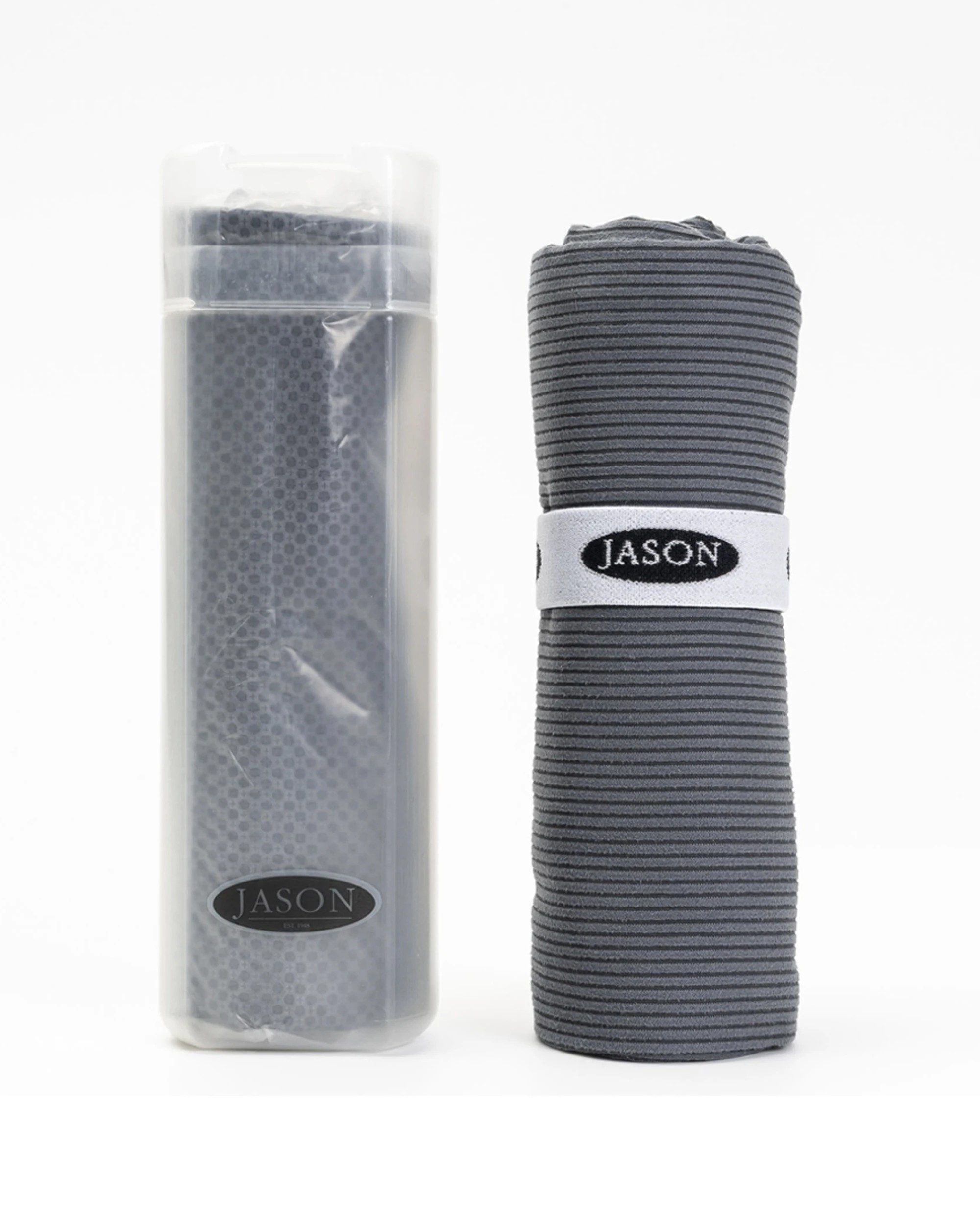 3 Jason Sports Gym Drying Cooling Towel Set With Reusable Tube 2 Pack Lightweight - Charcoal, 3 of 4